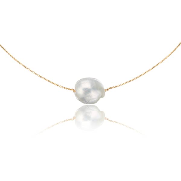 Lily & Roo Gold Baroque Pearl Choker In Pearl