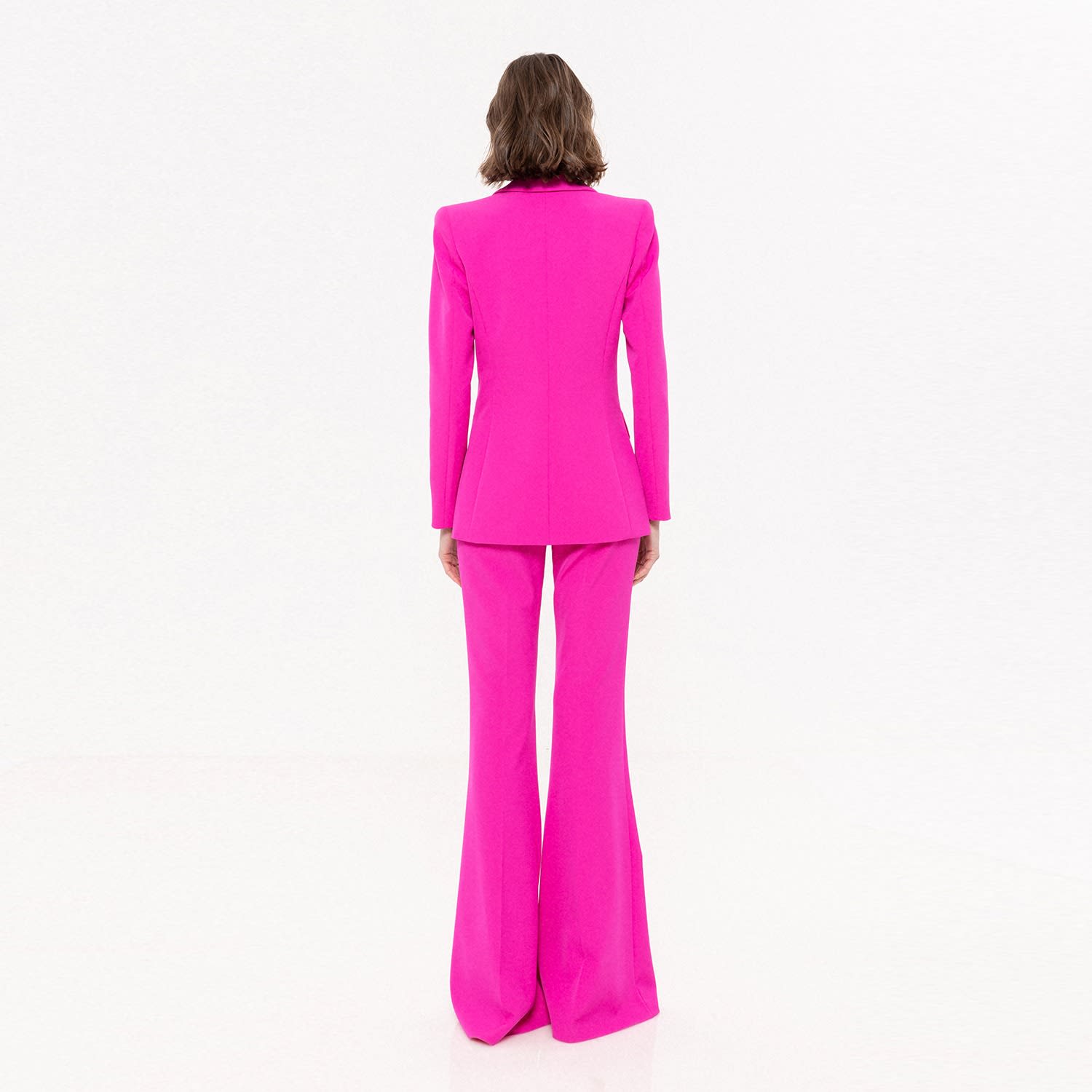 Nissa Single-breasted Suit with Flared Trousers Fuchsia