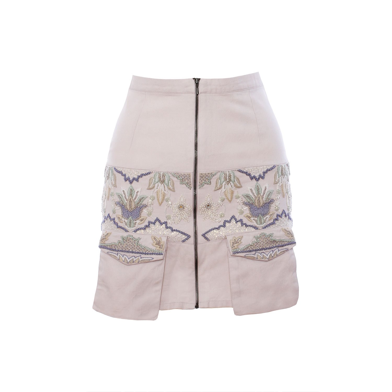 Women’s The Niala Hand-Embroidered Skirt In White Xxs Imaima