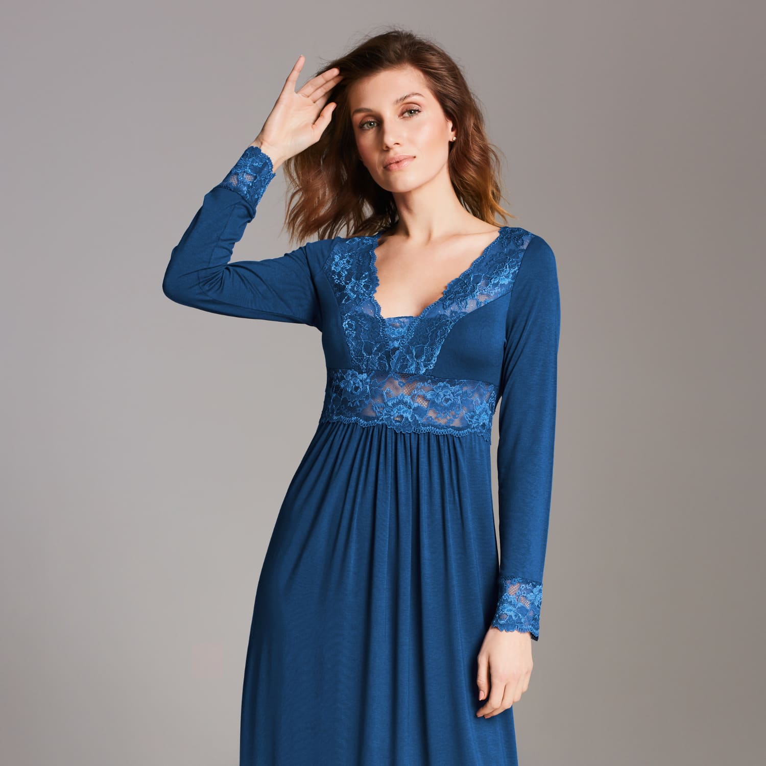 Maxi Viscose Nightgown - Blue | Oh!Zuza night&day | Wolf
