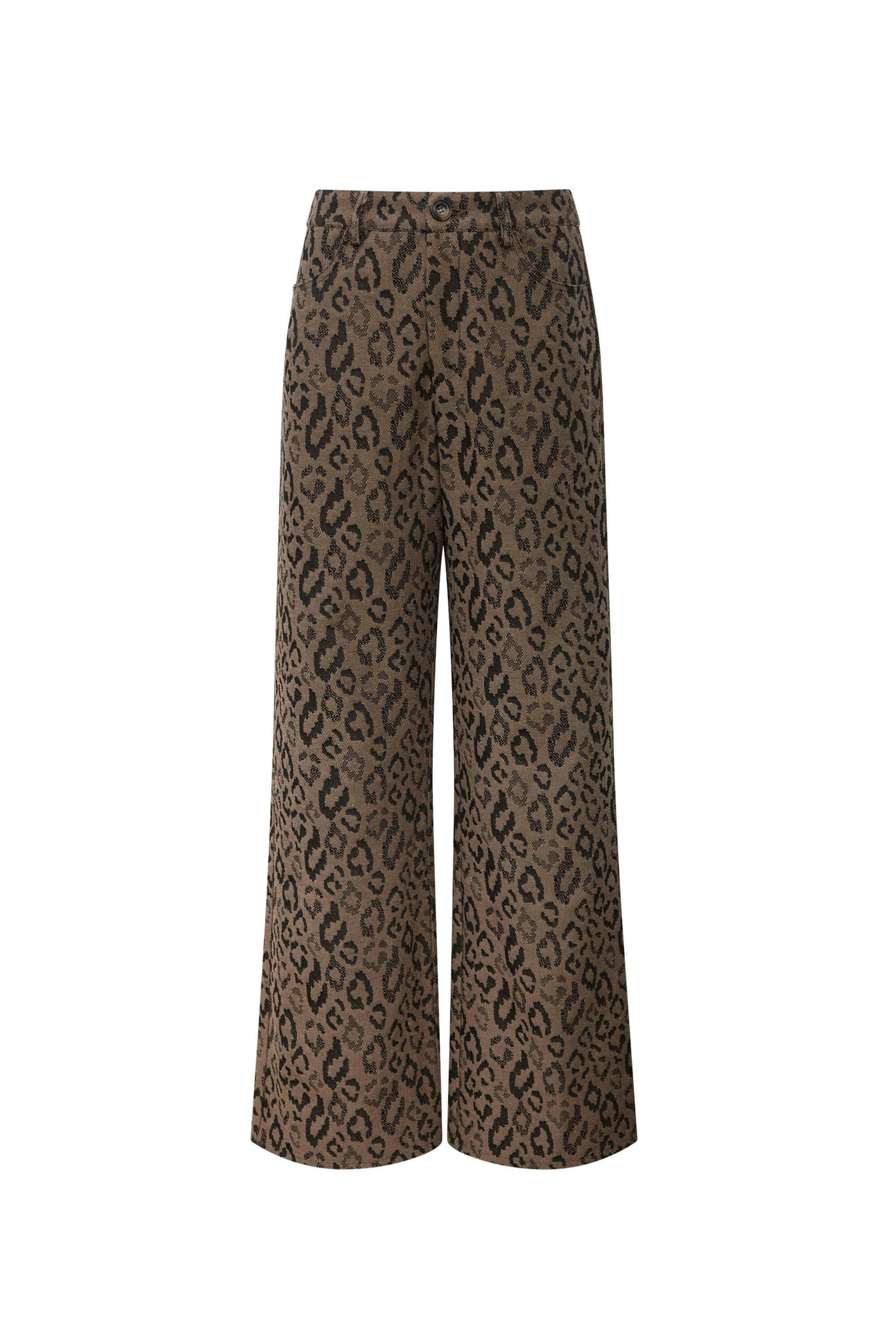 James Lakeland Women's Black / Brown Leopard Print Detail Trousers In Black/brown