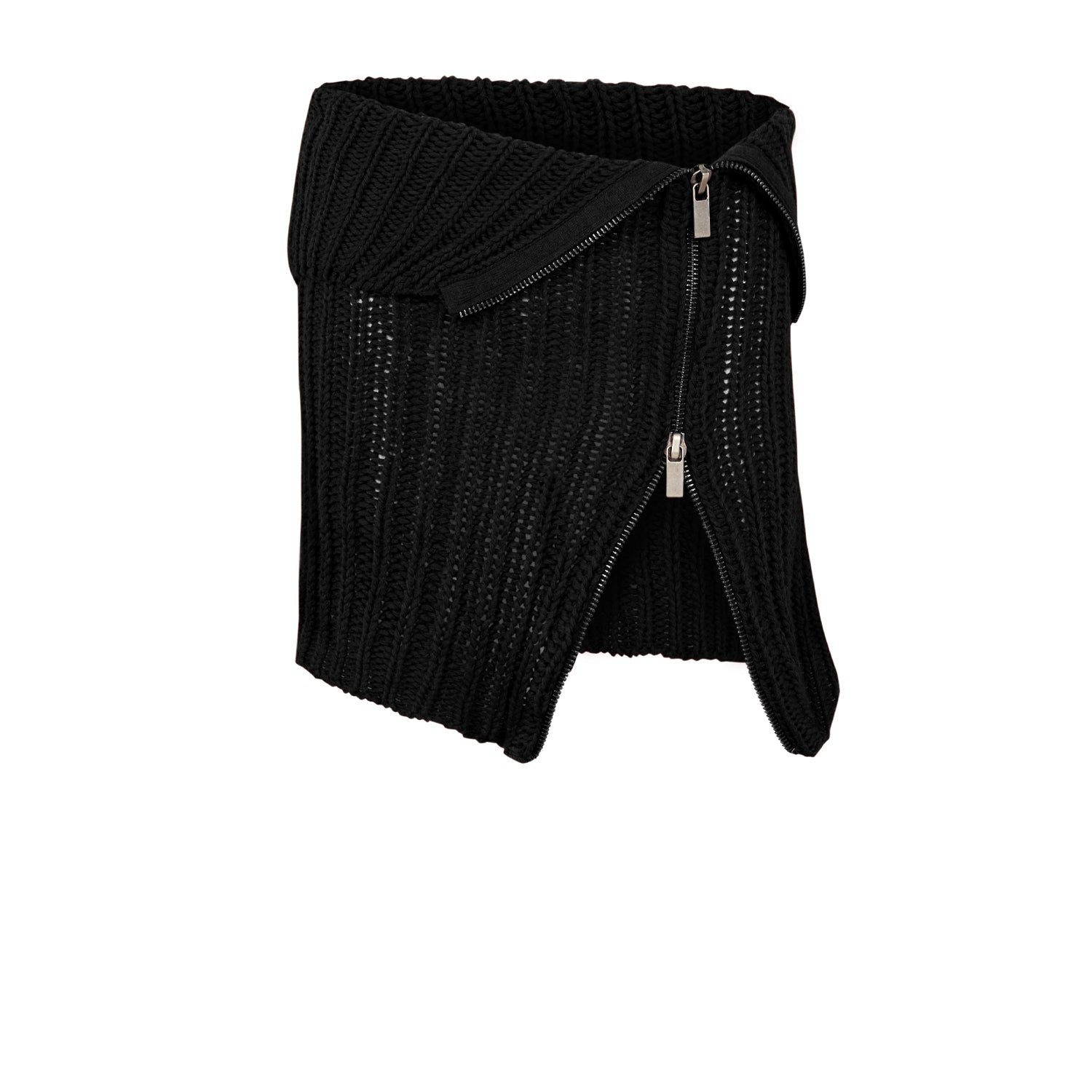 Pcfg Women's Your Itch Zipped Knit Skirt - Black In Black