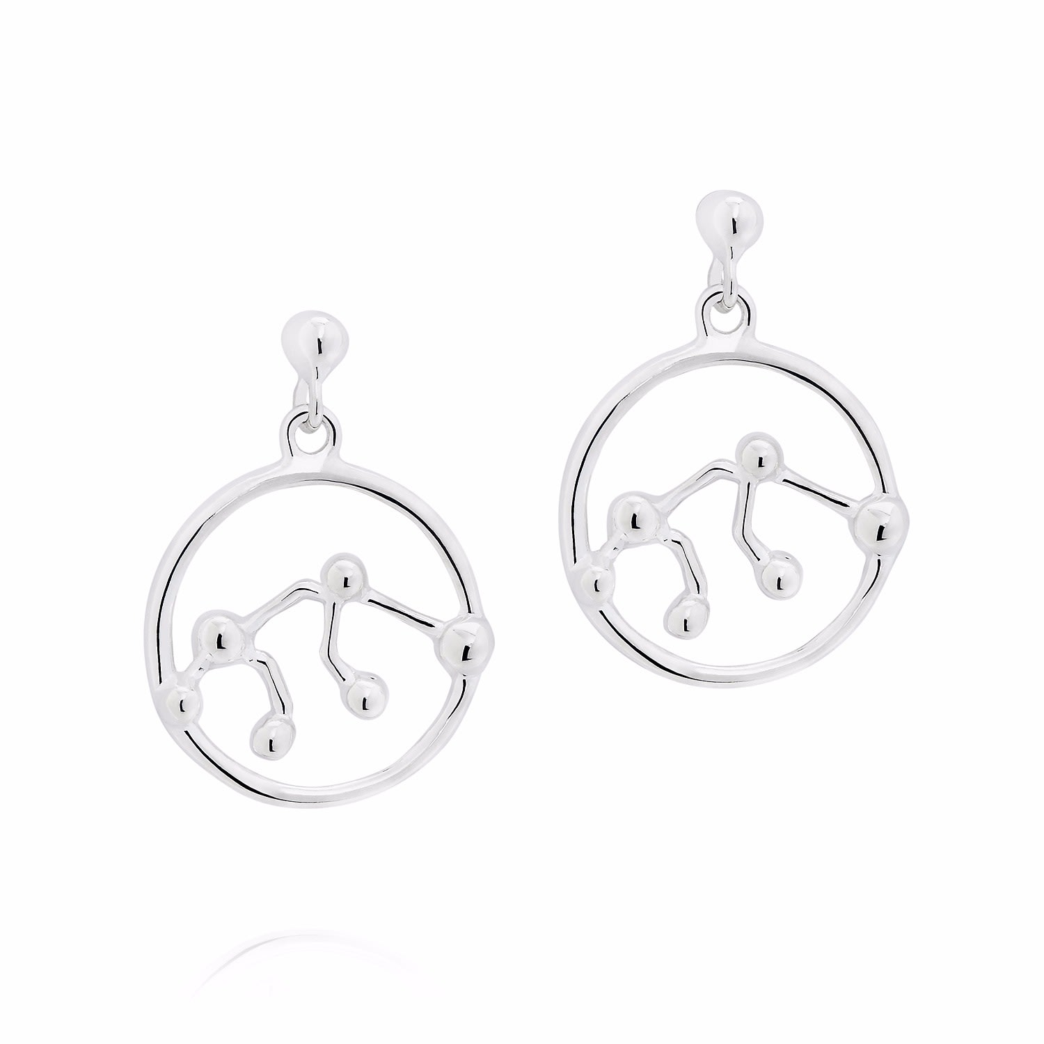 Women’s Silver Aquarius Astrology Drop Studs Yasmin Everley Jewellery