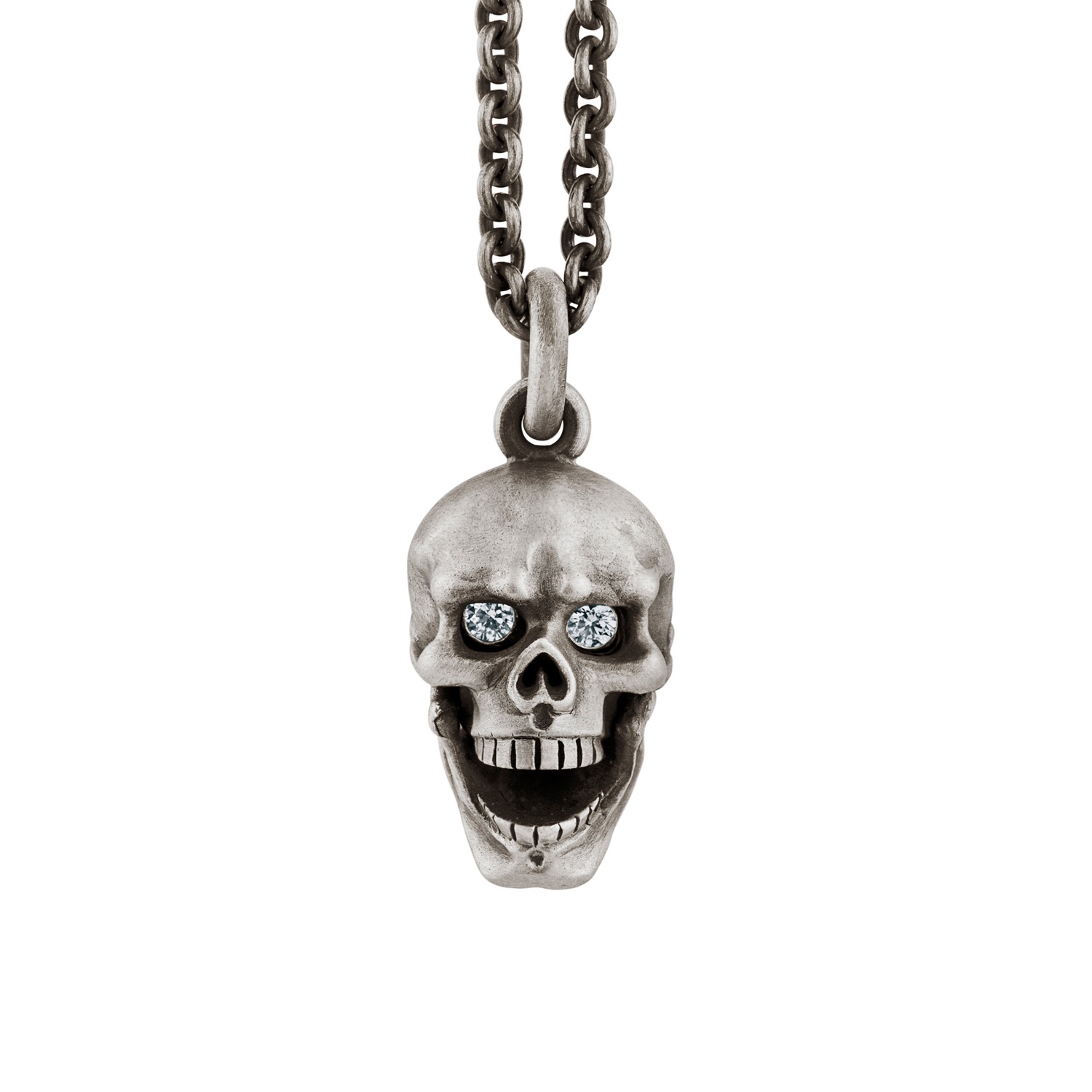 Sterling Silver Skull Padlock Pendant