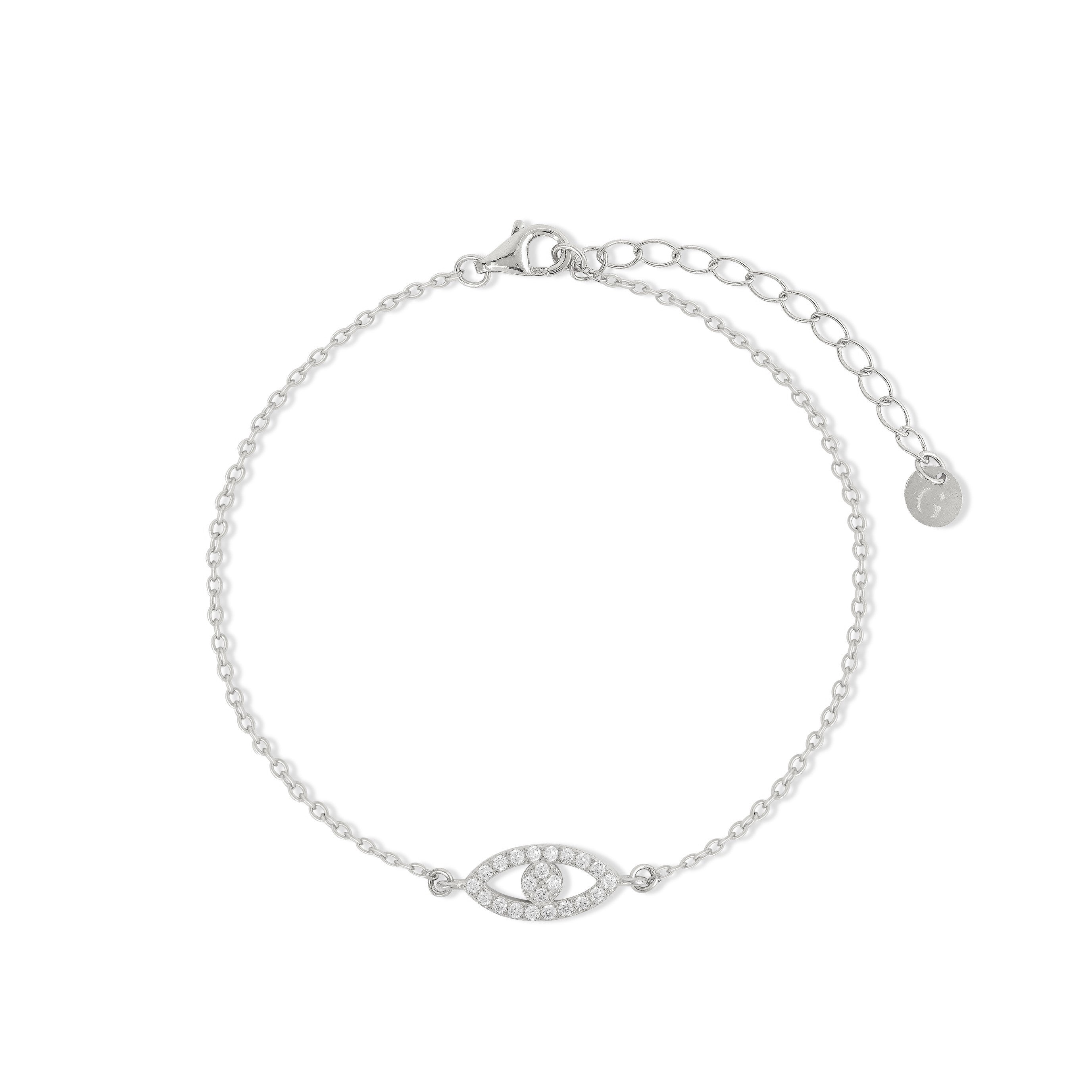 Gold Trip Women's Lucky Evil Eye Bracelet In Silver In Metallic