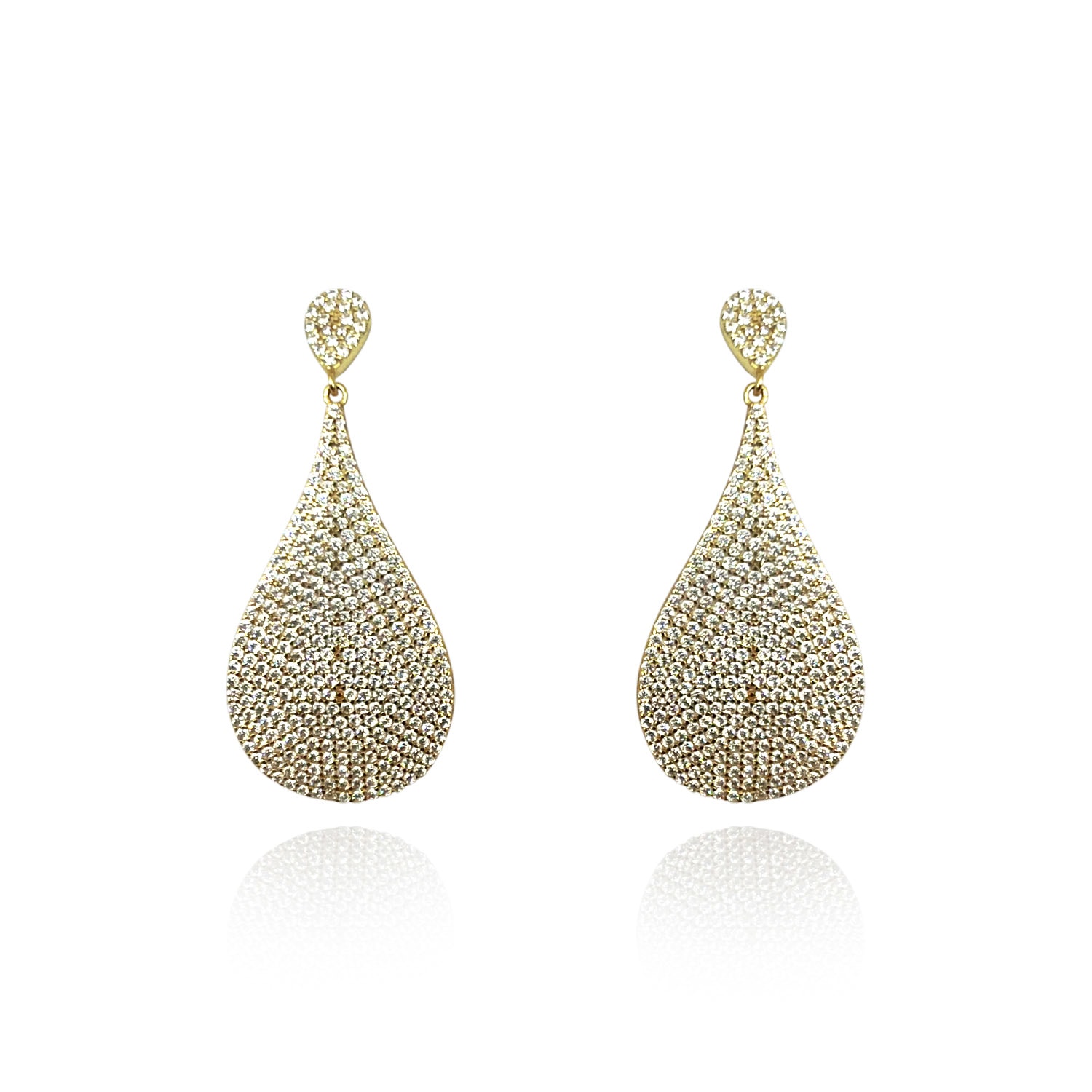 Michael Nash Jewelry Women's Gold Pave Drop Large Pear Shape Earrings With Multi Cubic Zirconium In Gold