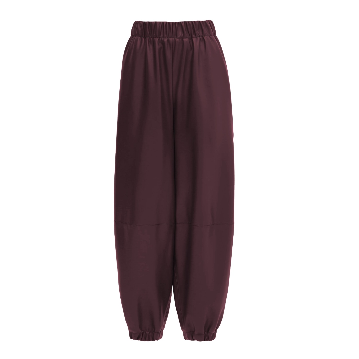 Julia Allert Women's Red High-waisted Wide Leg Faux Leather Joggers Dark Burgundy In Burgundy