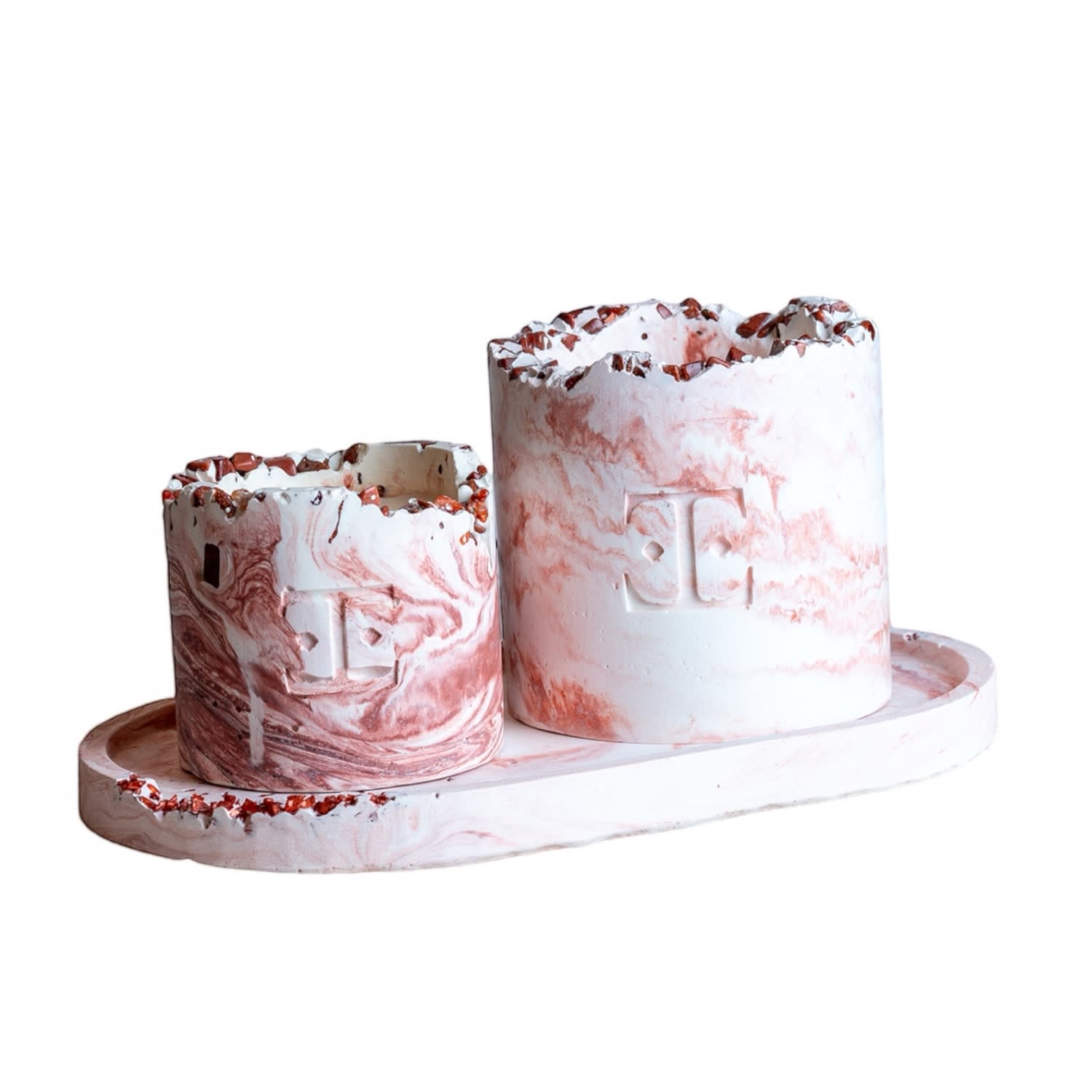 Esti Living Rose Gold / White Copper Charm Gemstone Candle Set