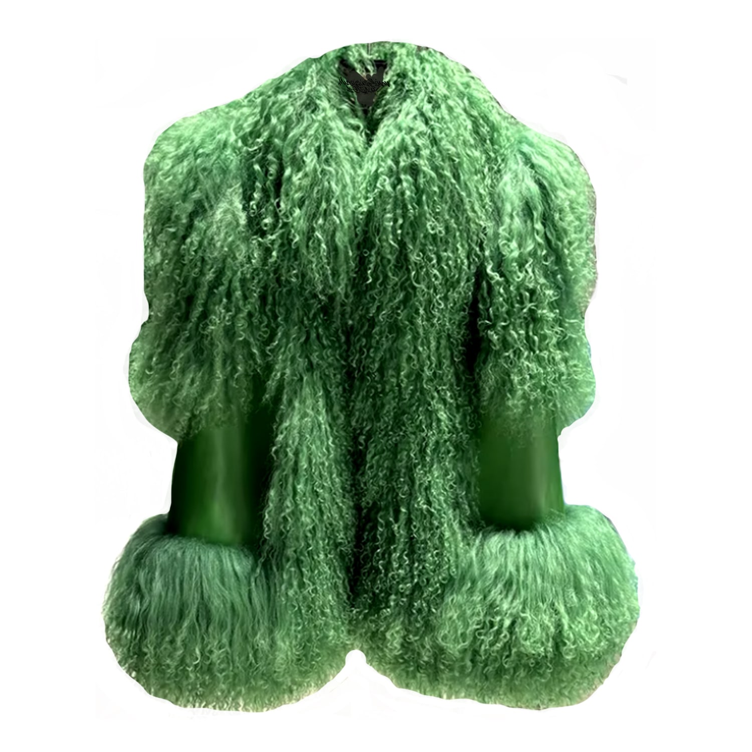 Women's Ferdinand Green Sheepskin Vest With West Texas Curly Fur | XXL | Madeleine Simon Studio