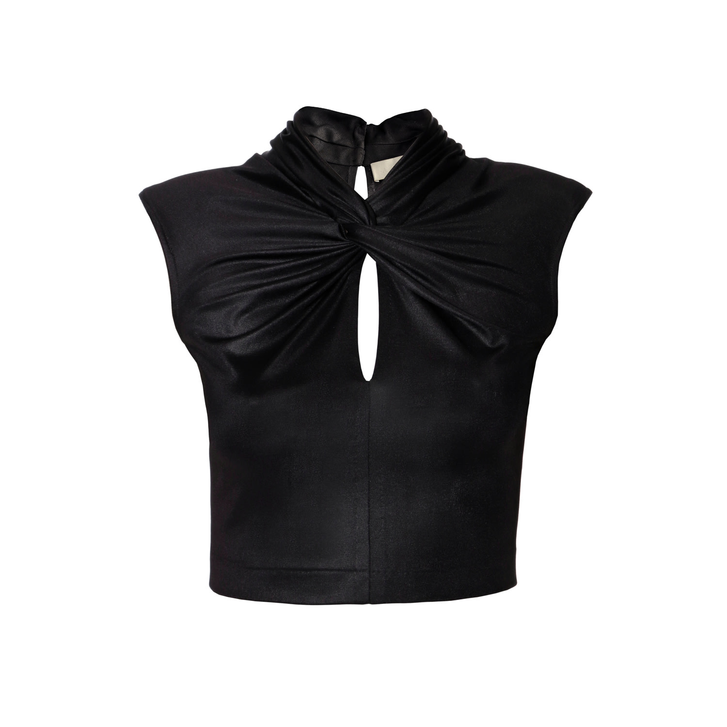 Aggi By Halewski Women's Ada Black Power Sleeveless Crop Top In Black