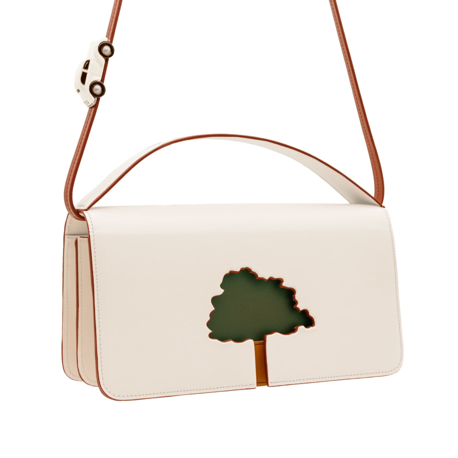 Absurde Women's White / Neutrals Speed Limit Medium Bag In Off White Leather In White
