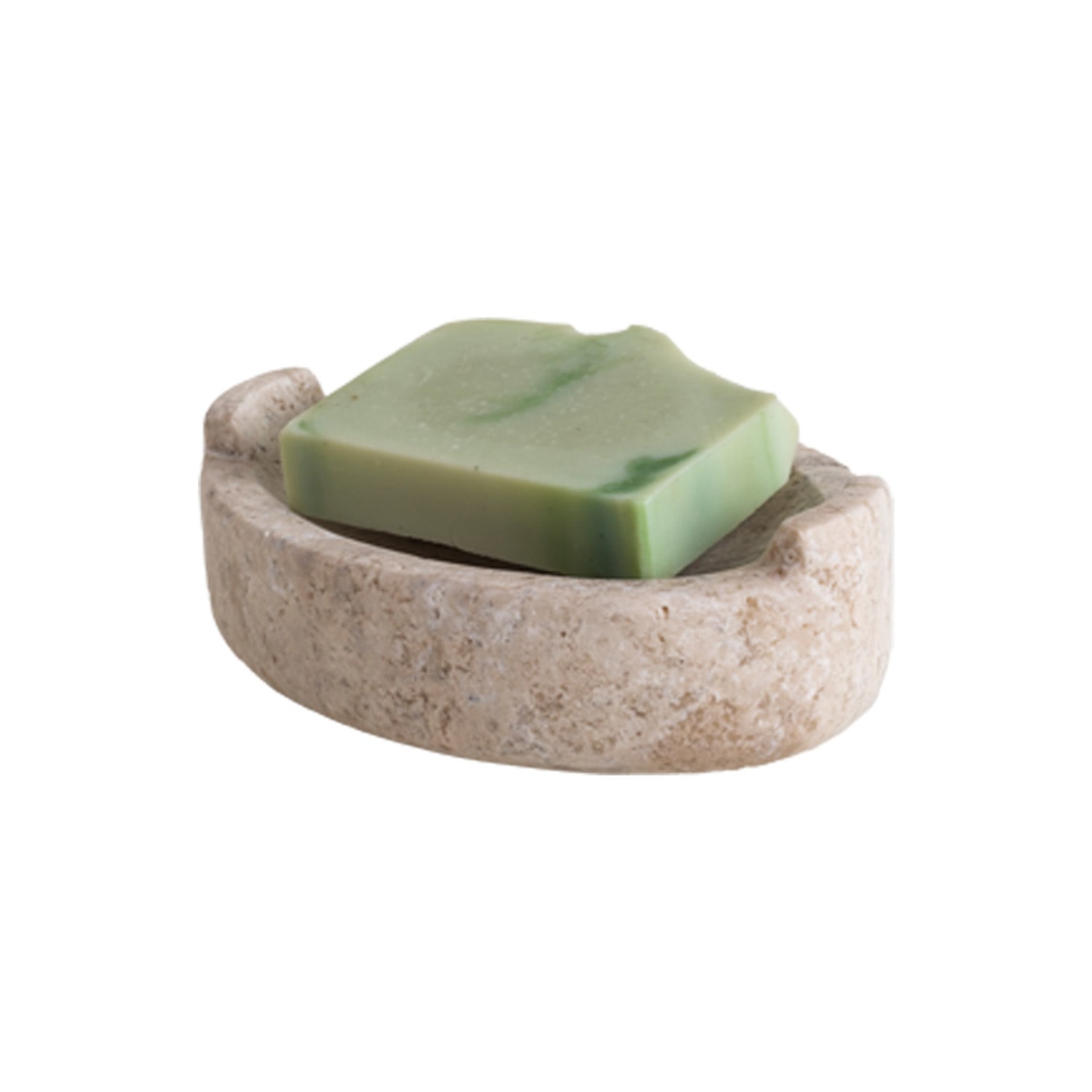 Neutrals Orejas Bar Soap Holder - Travertine Marble | And Jacob