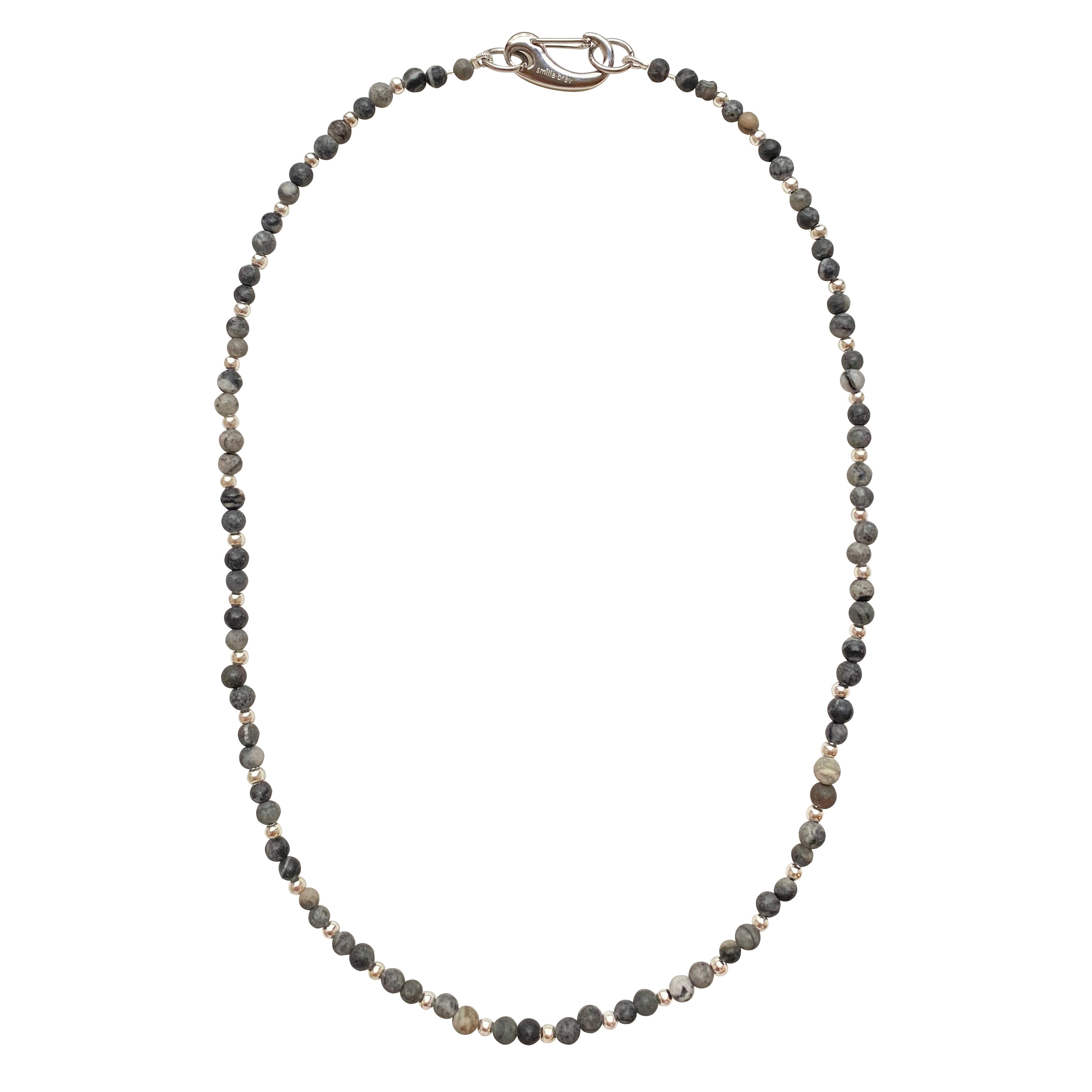 Smilla Brav Men's Grey / Silver Onyx Necklace Leon