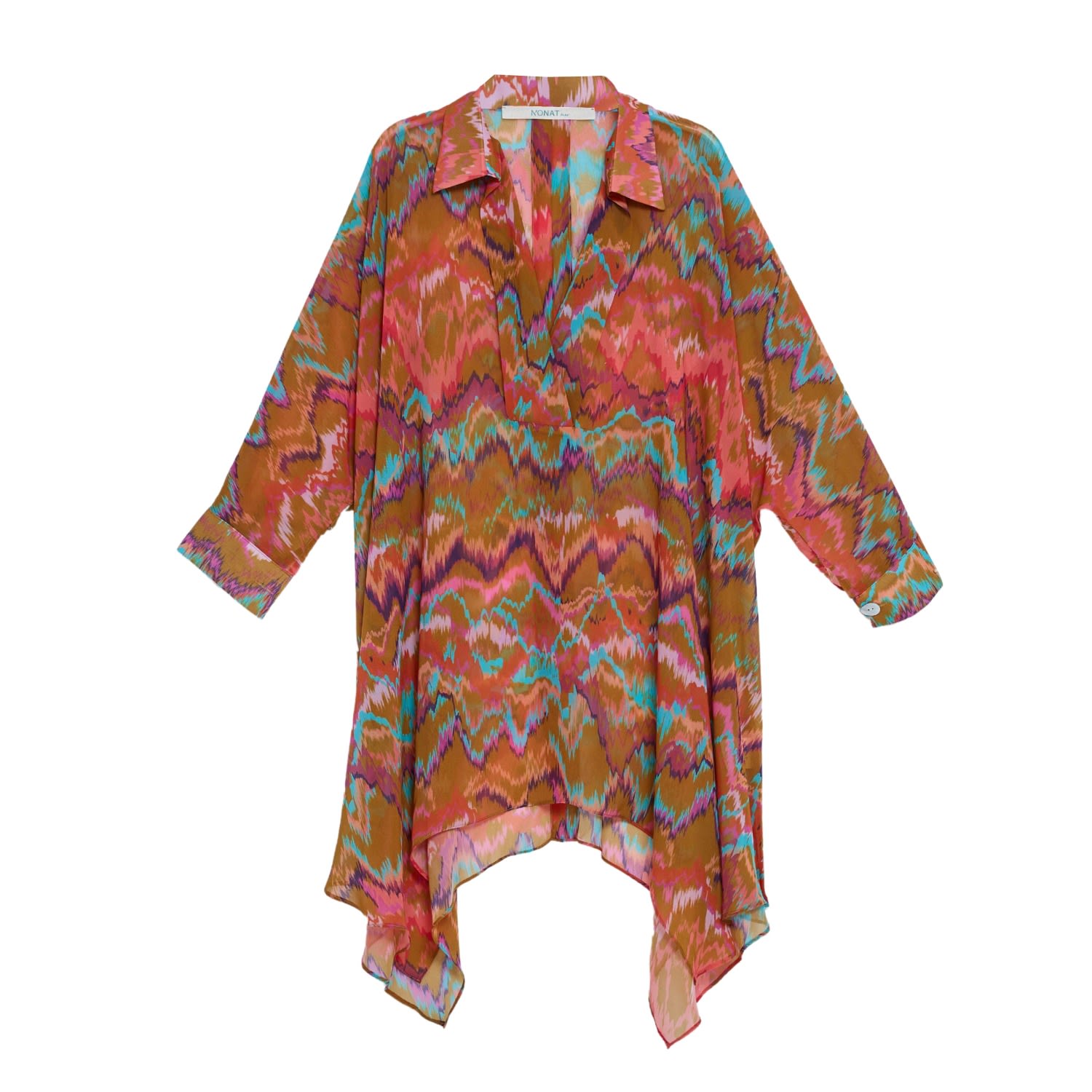 N'onat Women's Zig-zag Tunic In Dark Multicolor