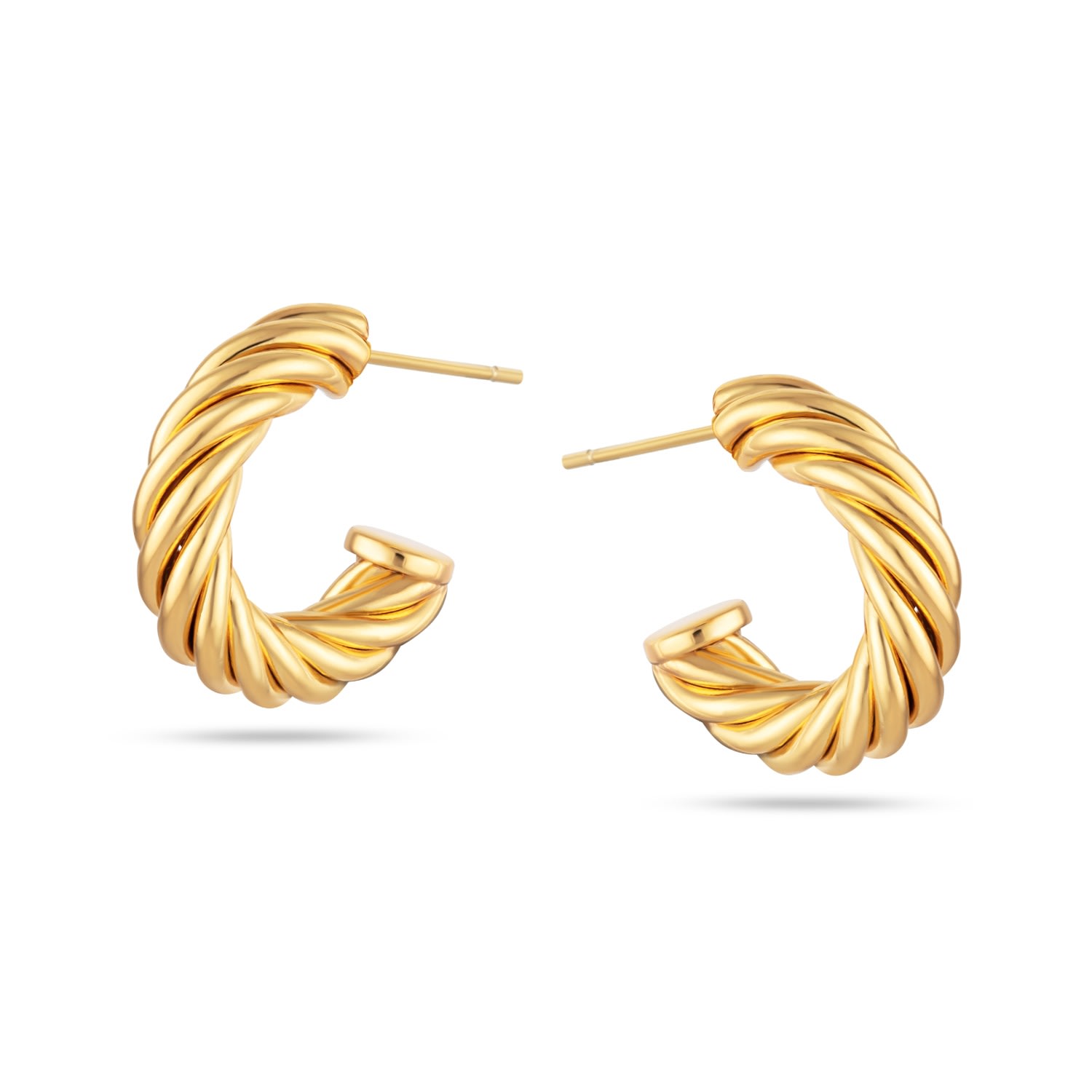 Arctic Fox & Co. Women's Gold Jade Twisted Chunky Hoop Earrings