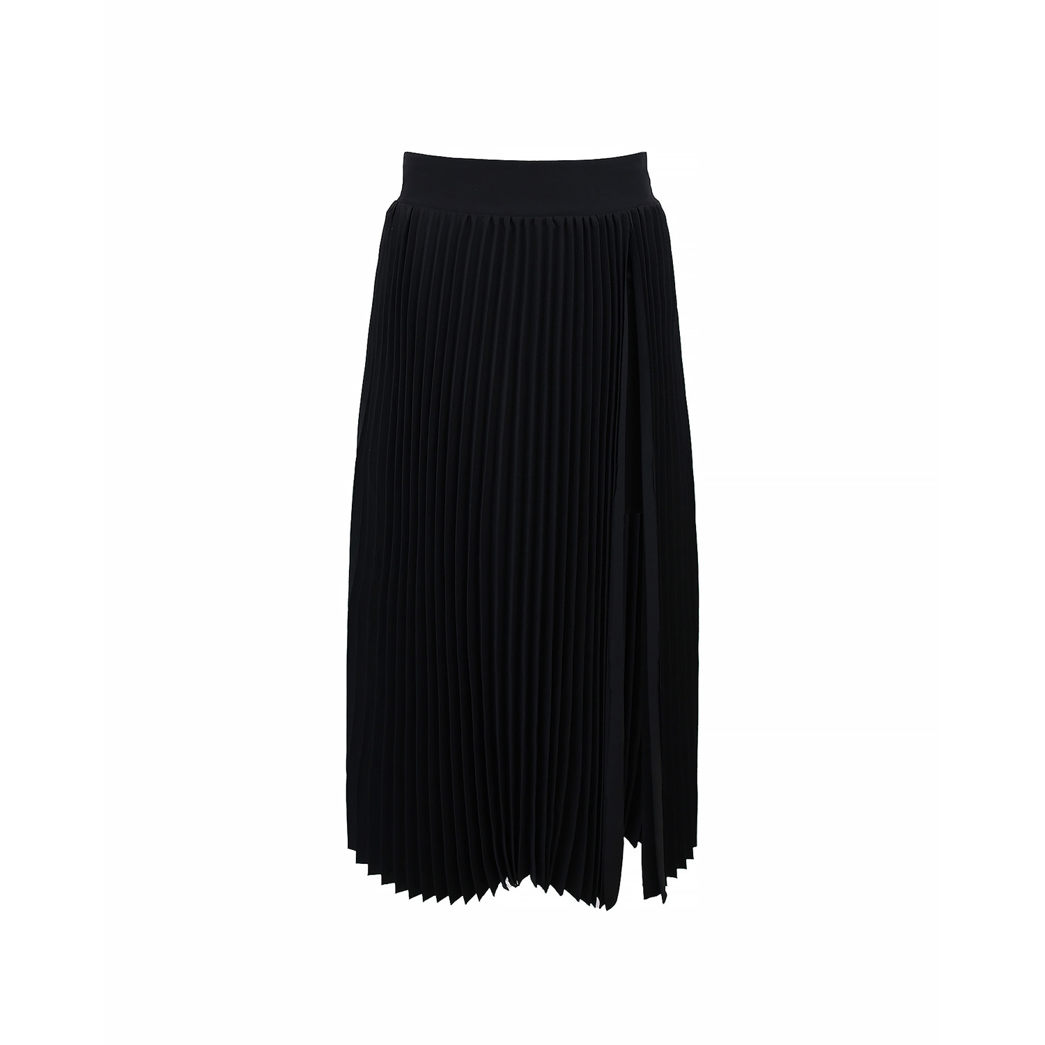 Theo The Label Women's Atlas Pleated High Slit Skirt - Black In Black