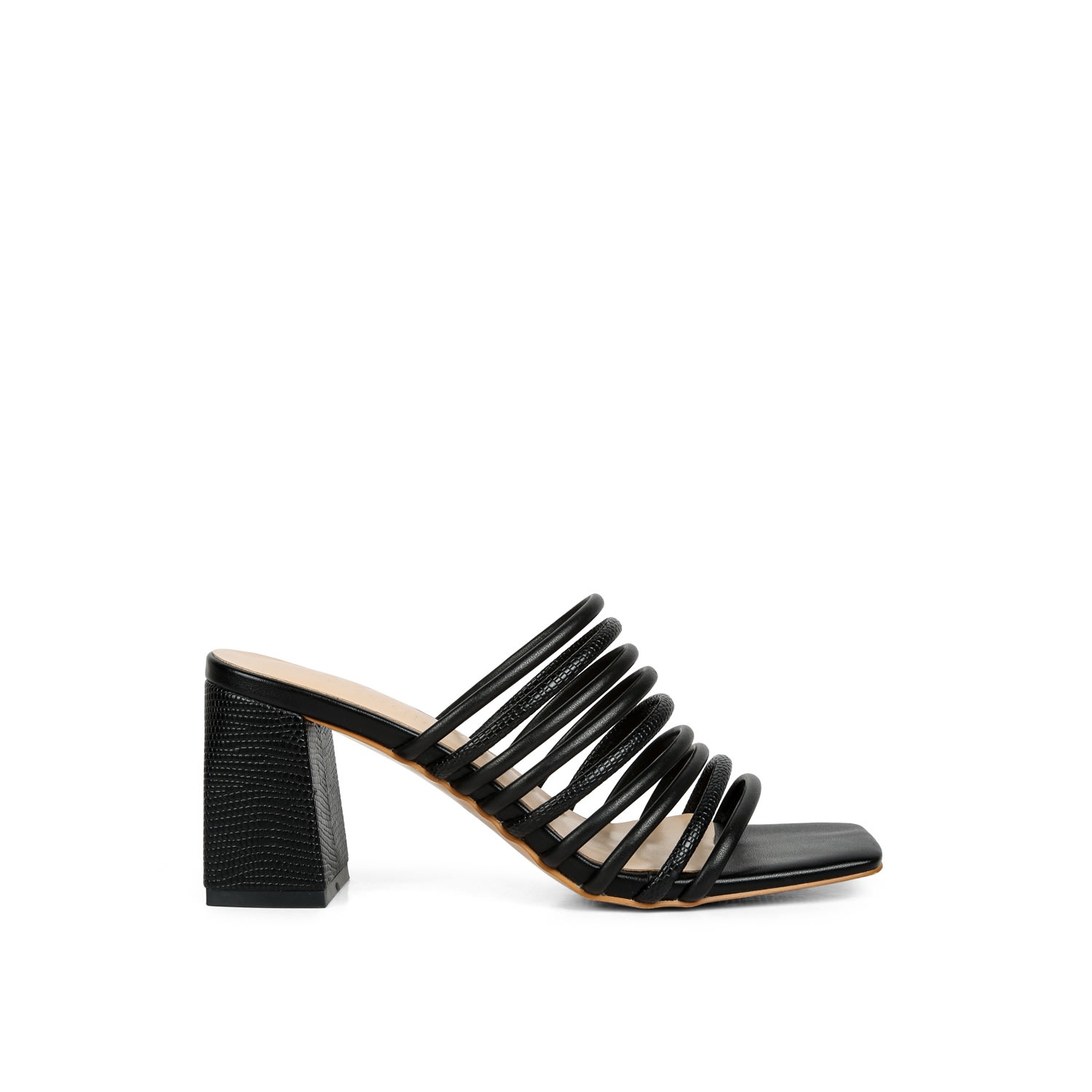 Rag & Co Women's Fairleigh Black Strappy Slip On Sandals In Black