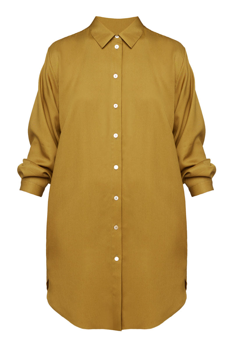 Undress Women's Mira Mini Tencel Shirt Dress In Olive Green In Green