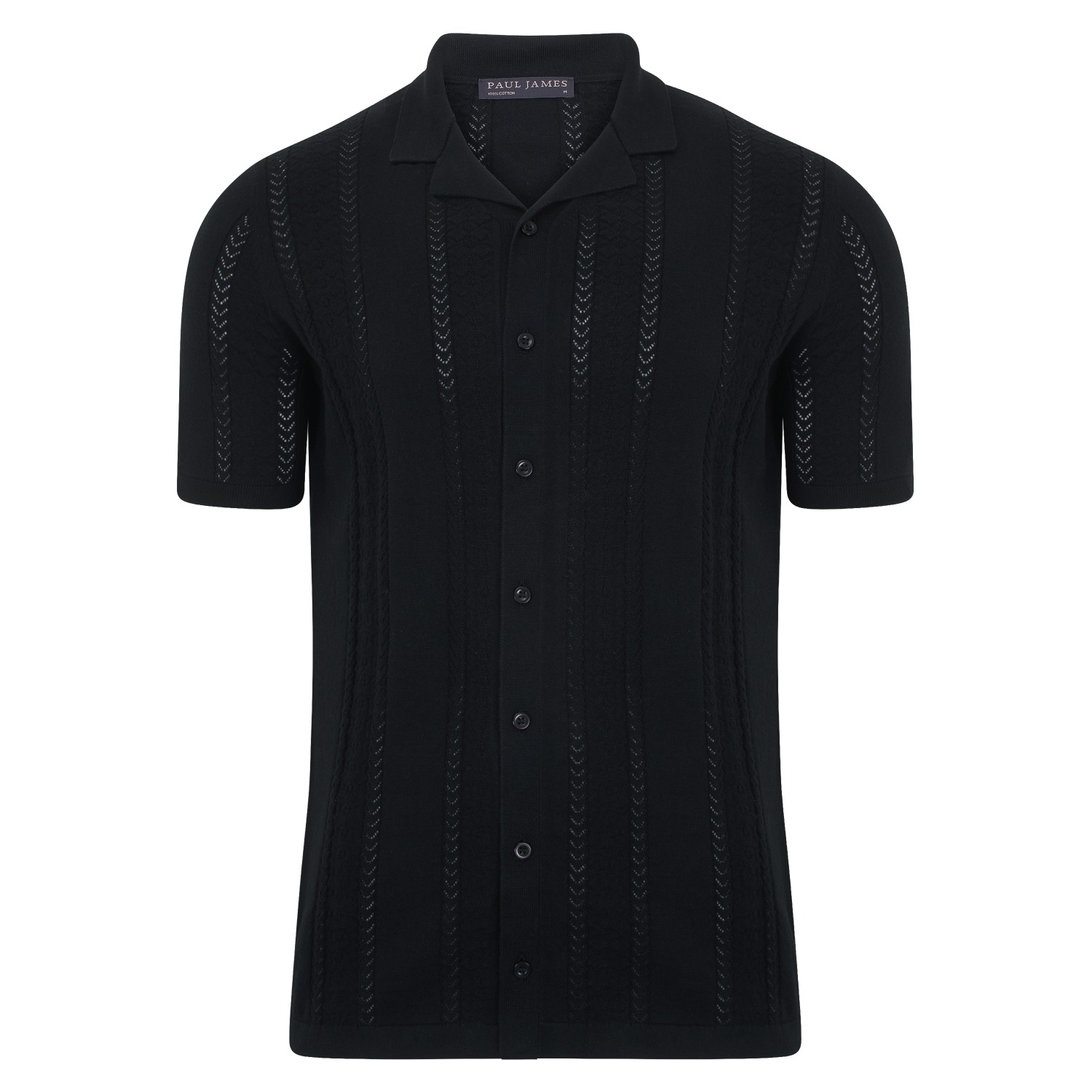 Mens Ultra Fine Cotton Santiago Open Knit Cuban Collar Shirt