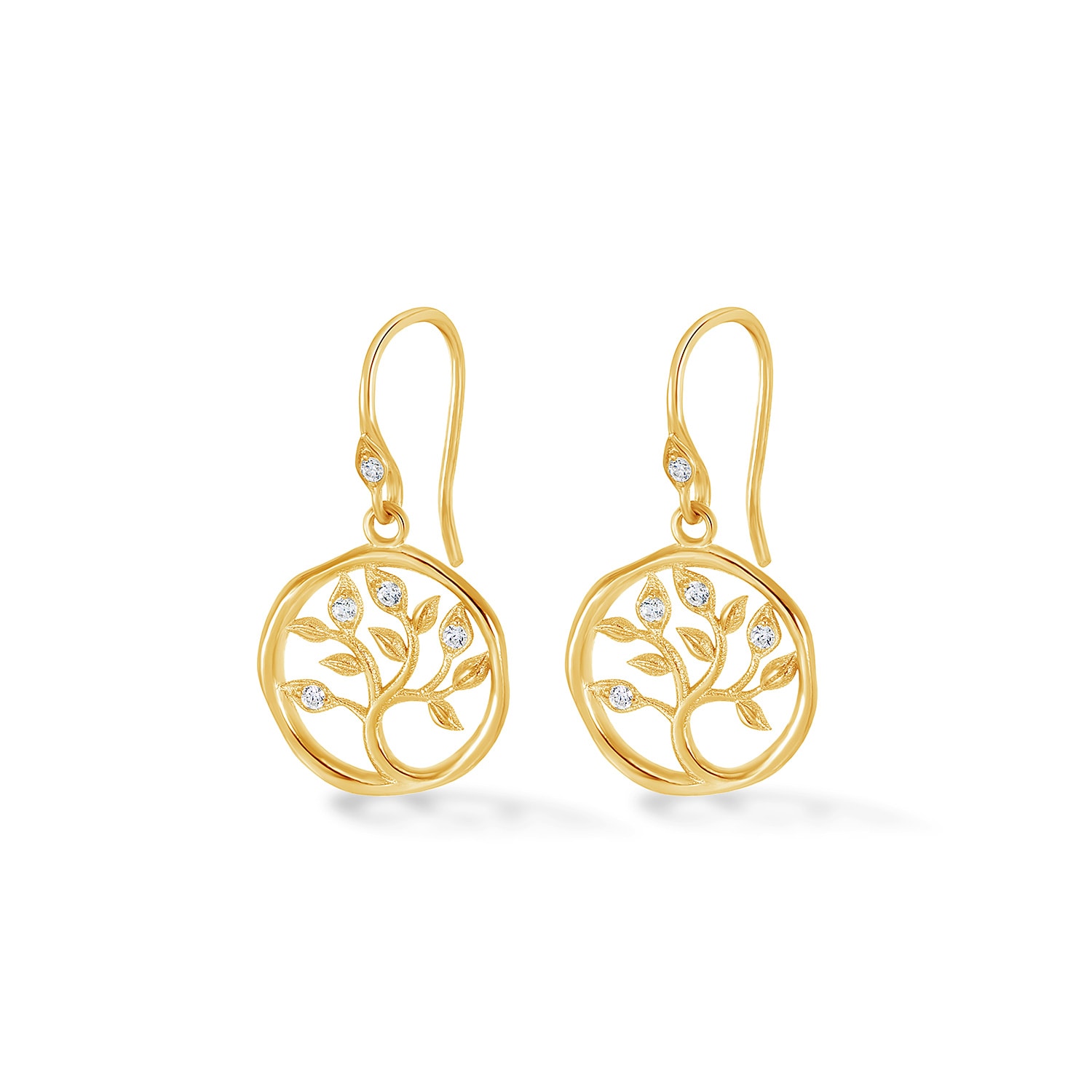 Dower & Hall Women's Solid Gold Diamond Tree Of Life Talisman Earrings In Gold