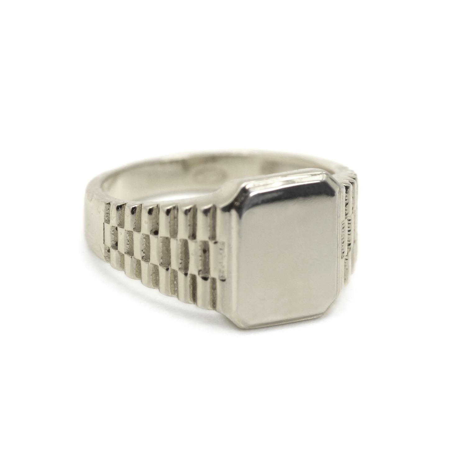 Mens Signet Ring In Sterling Silver by Kaizarin