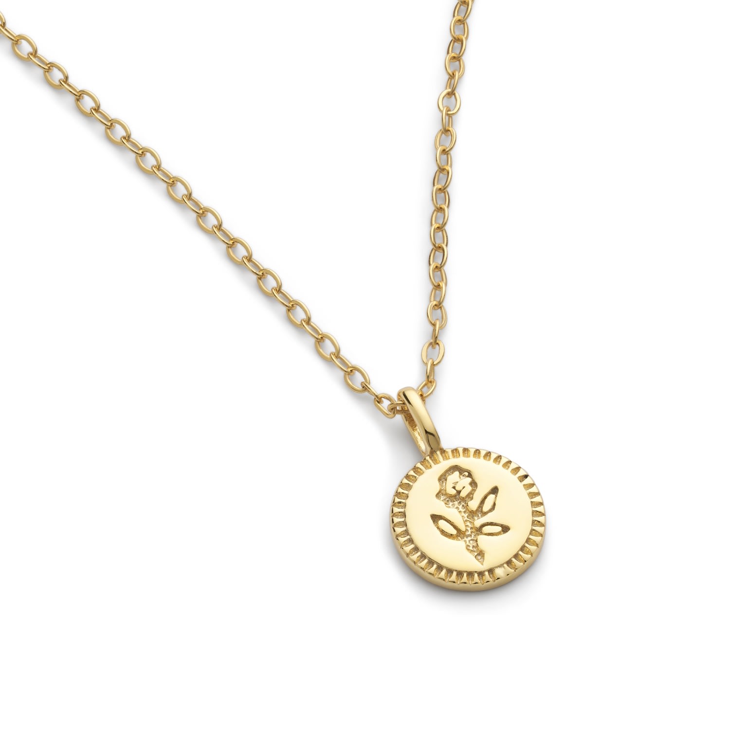 Elk & Bloom Women's Dainty Gold Rose Flower Necklace