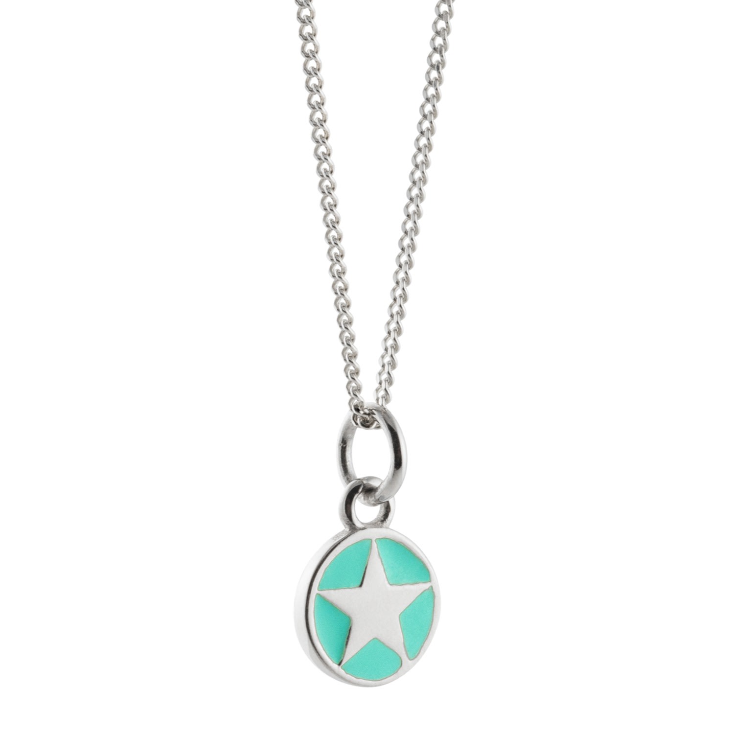 Lime Tree Design Women's Green Jade Enamel Star Necklace In Metallic