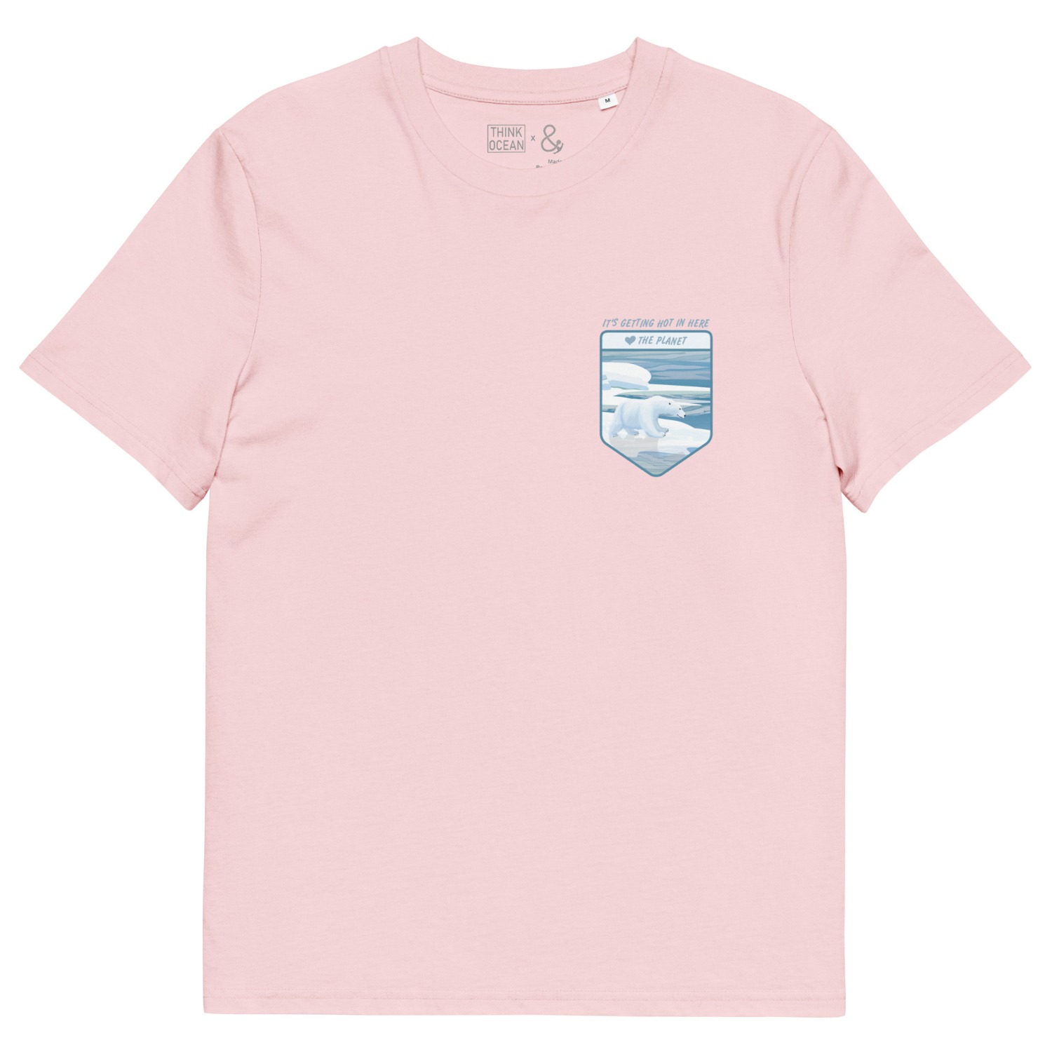 Anchor & Crew Cotton Pink Think Ocean Polar Bear Love The Planet Organic Cotton T-shirt - Women In Pink