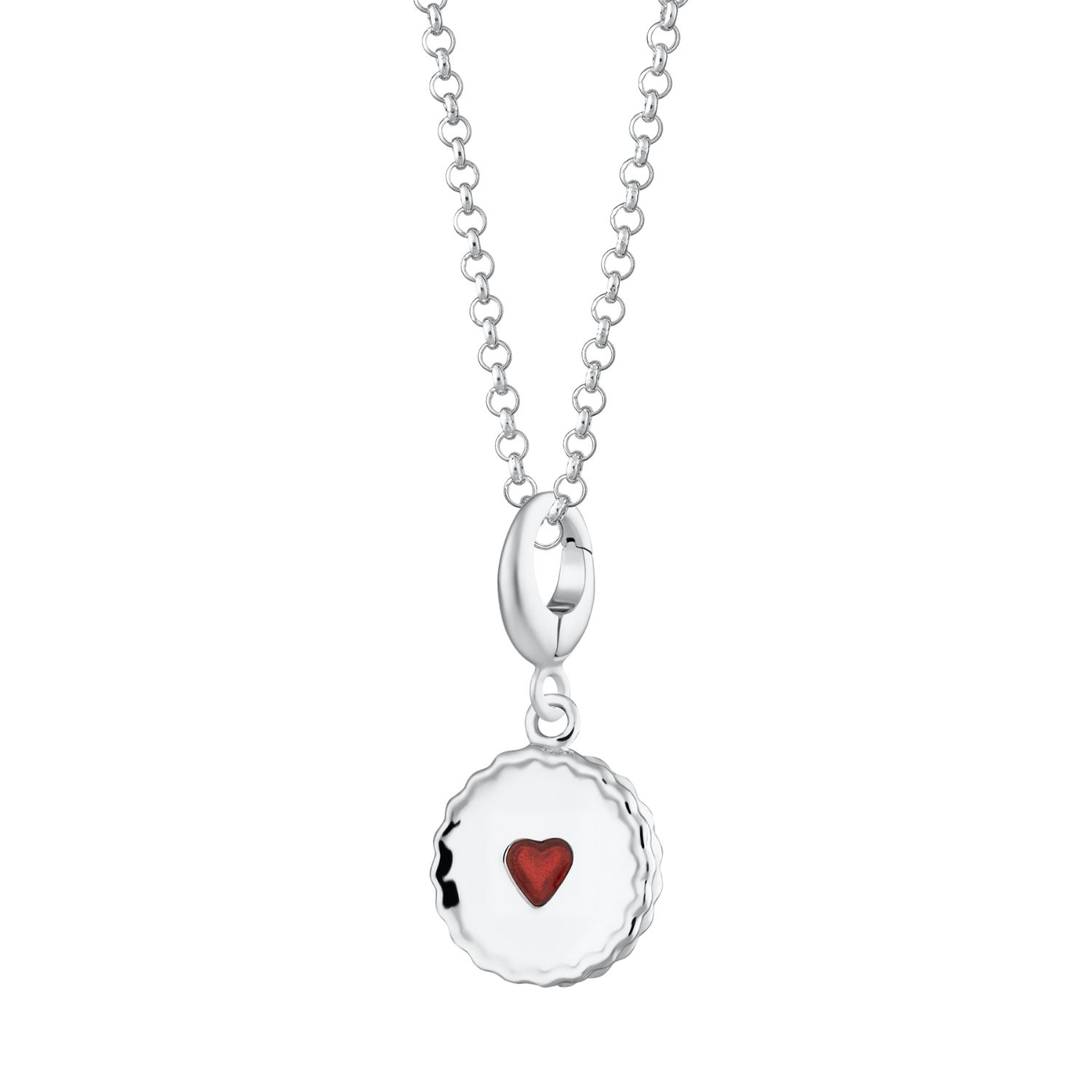 Lily Charmed Women's Sterling Silver Jammie Dodger Biscuit Charm Necklace