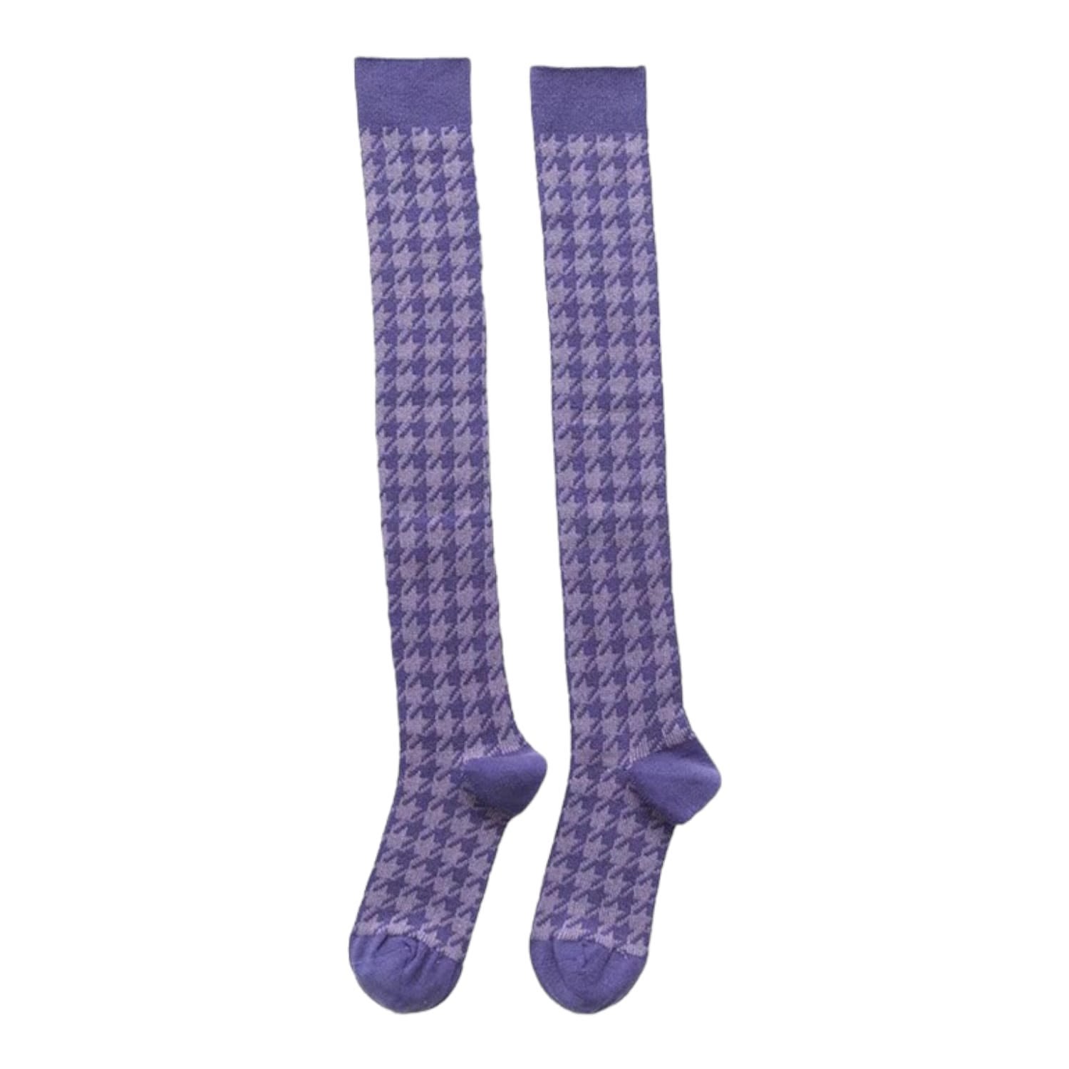 Women’s Pink / Purple Houndstooth Knee High Socks Lilac High Heel Jungle by Kathryn Eisman