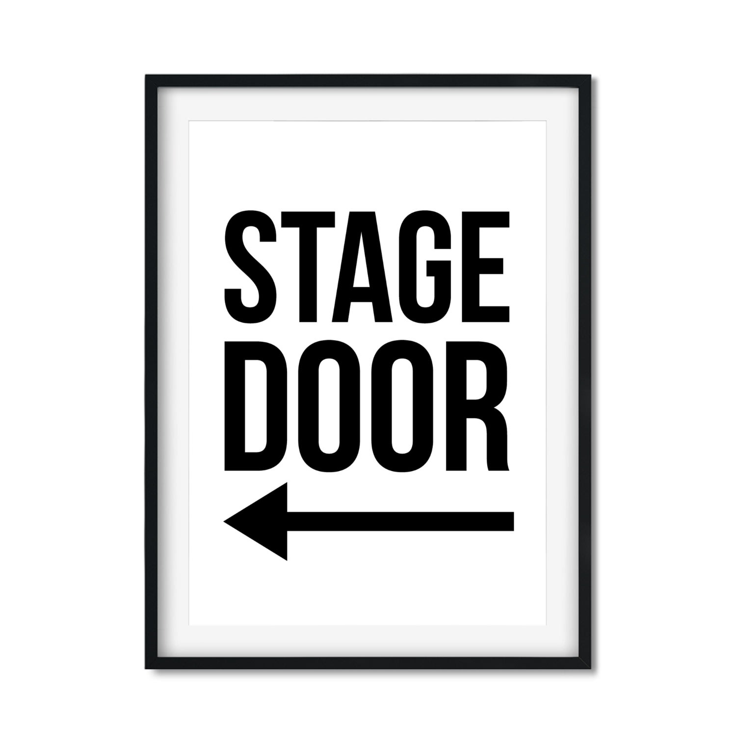 Black Stage Door - Arrow Left A3 297 X 420Mm The Native State