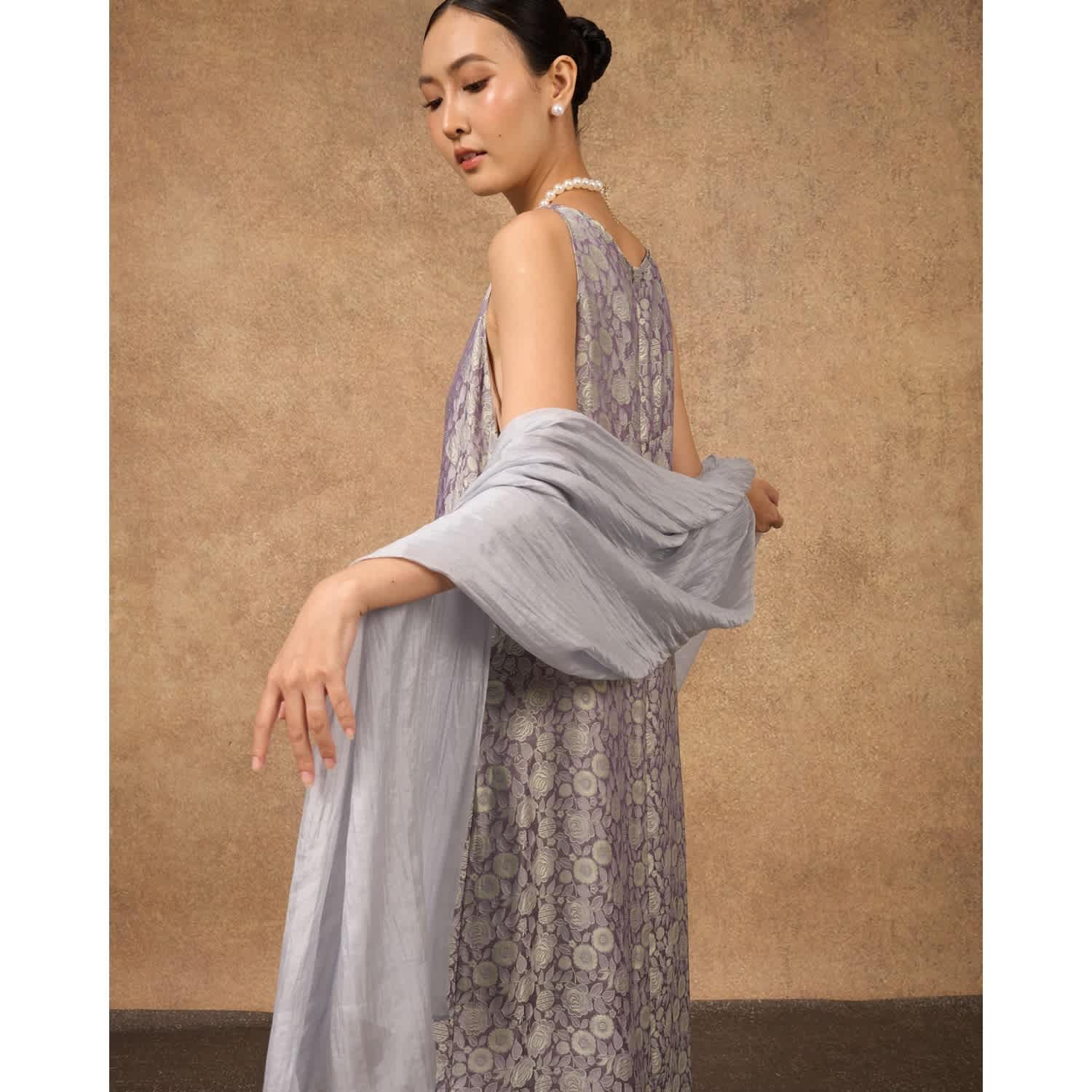 Silver Grey Mulberry Silk Scarf – Wedding & Evening Shawl by Silk and Bears
