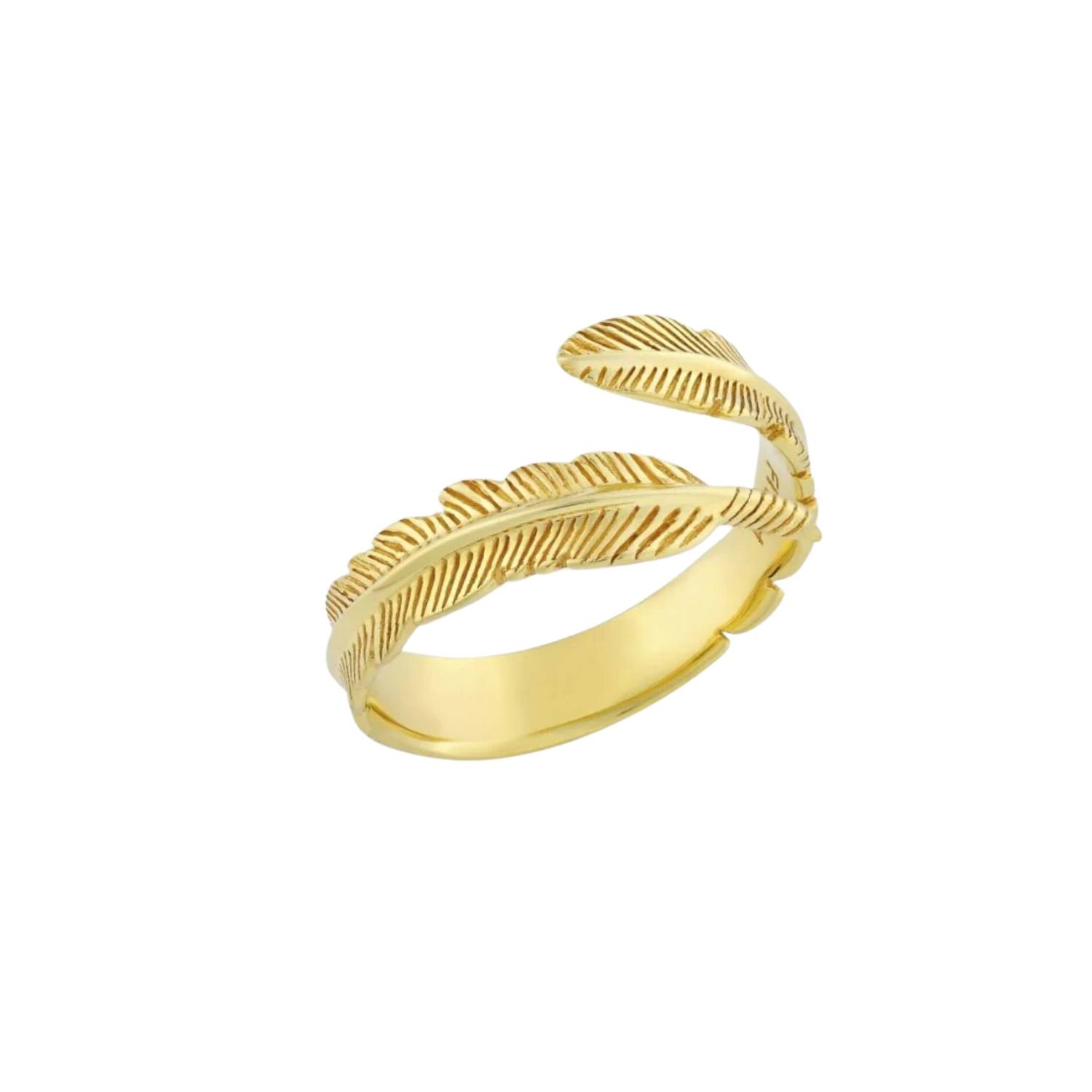 Women’s Adjustable Plume Ring Gold Fiyah Jewellery