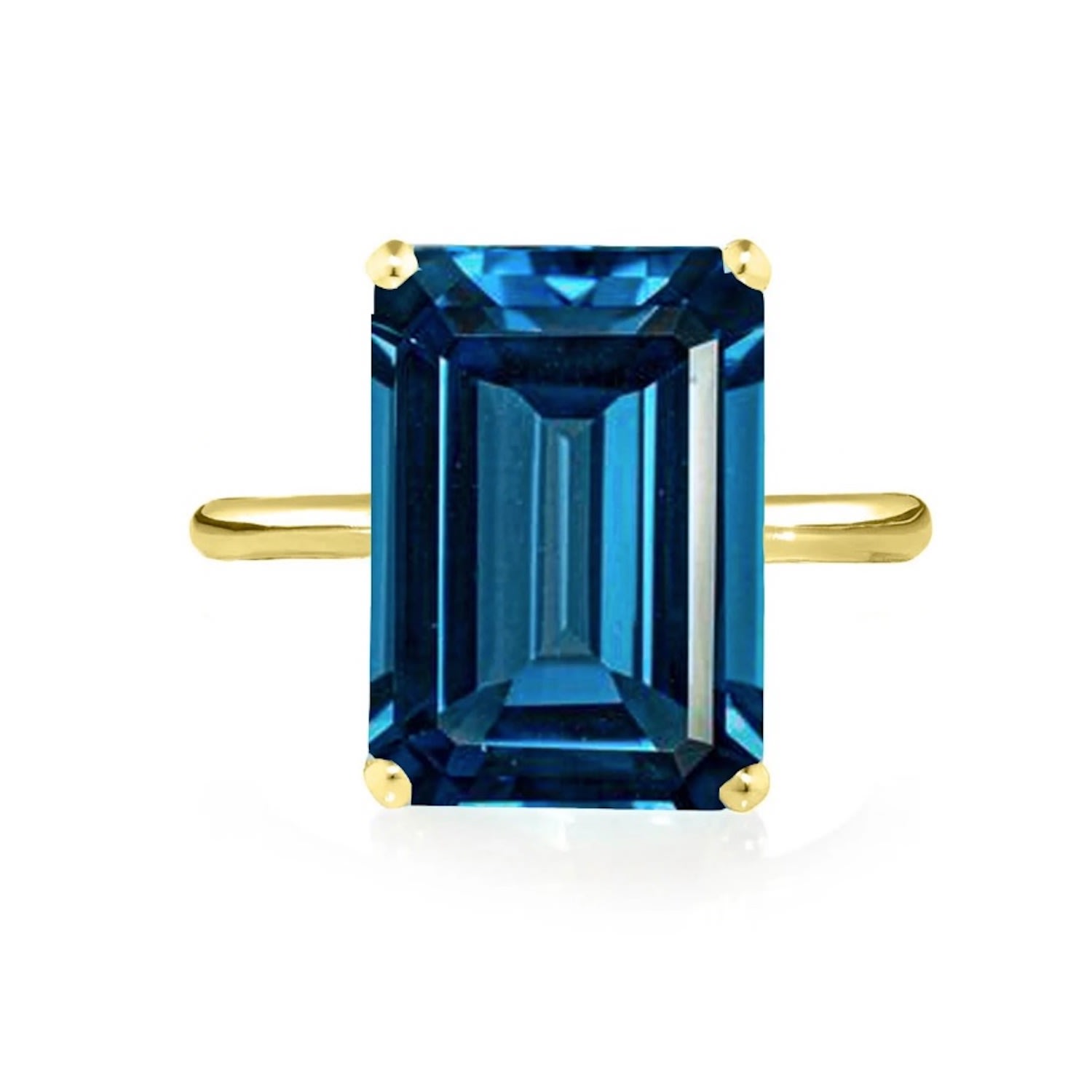 Women’s Blue / Gold Teal Topaz Cocktail Ring - Silver Plated Augustine Jewels