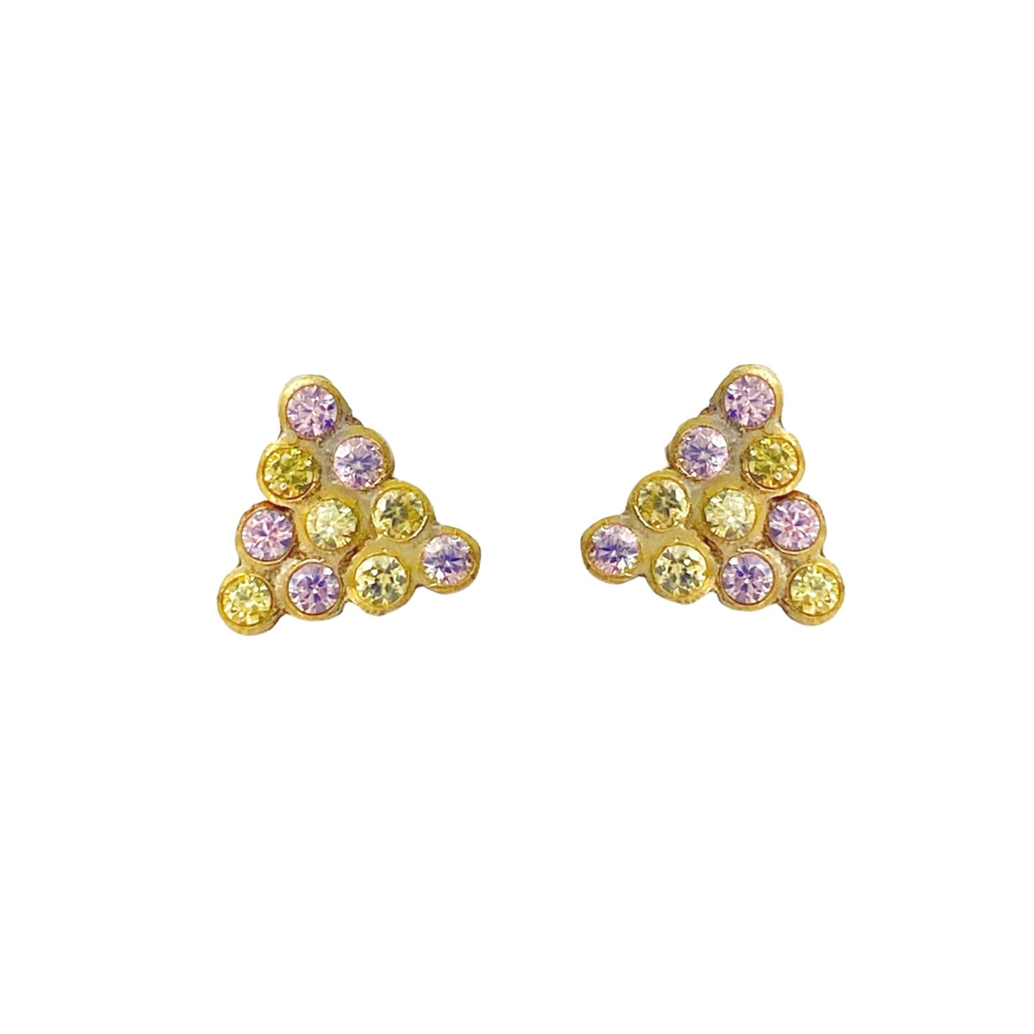 Women’s Gold Lounge Lover Yellow And Pink Sapphire Stud Earrings Lily Flo Jewellery