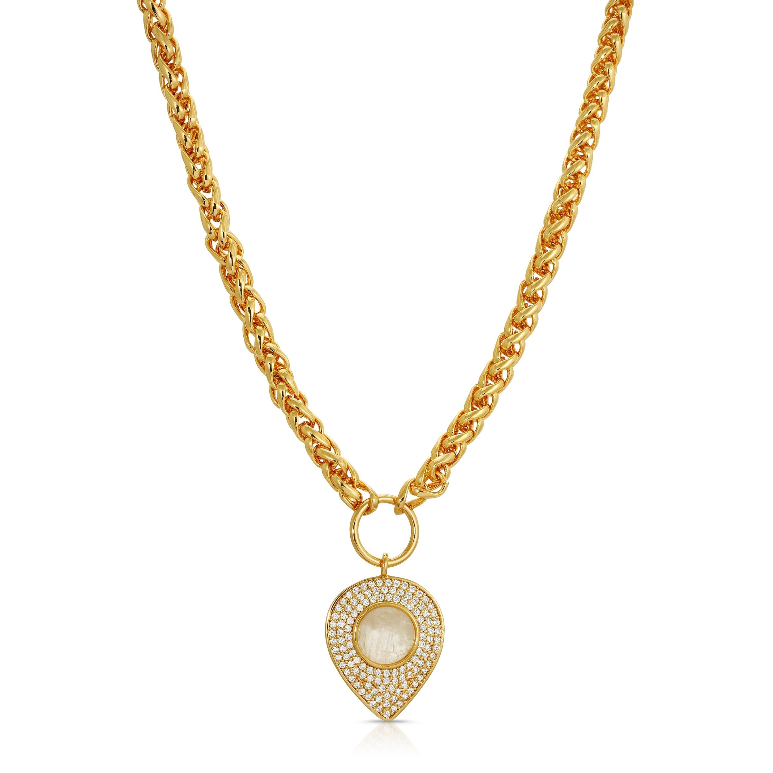 Women’s Gold Coronado Pendant Necklace Moonstone Leeada Jewelry