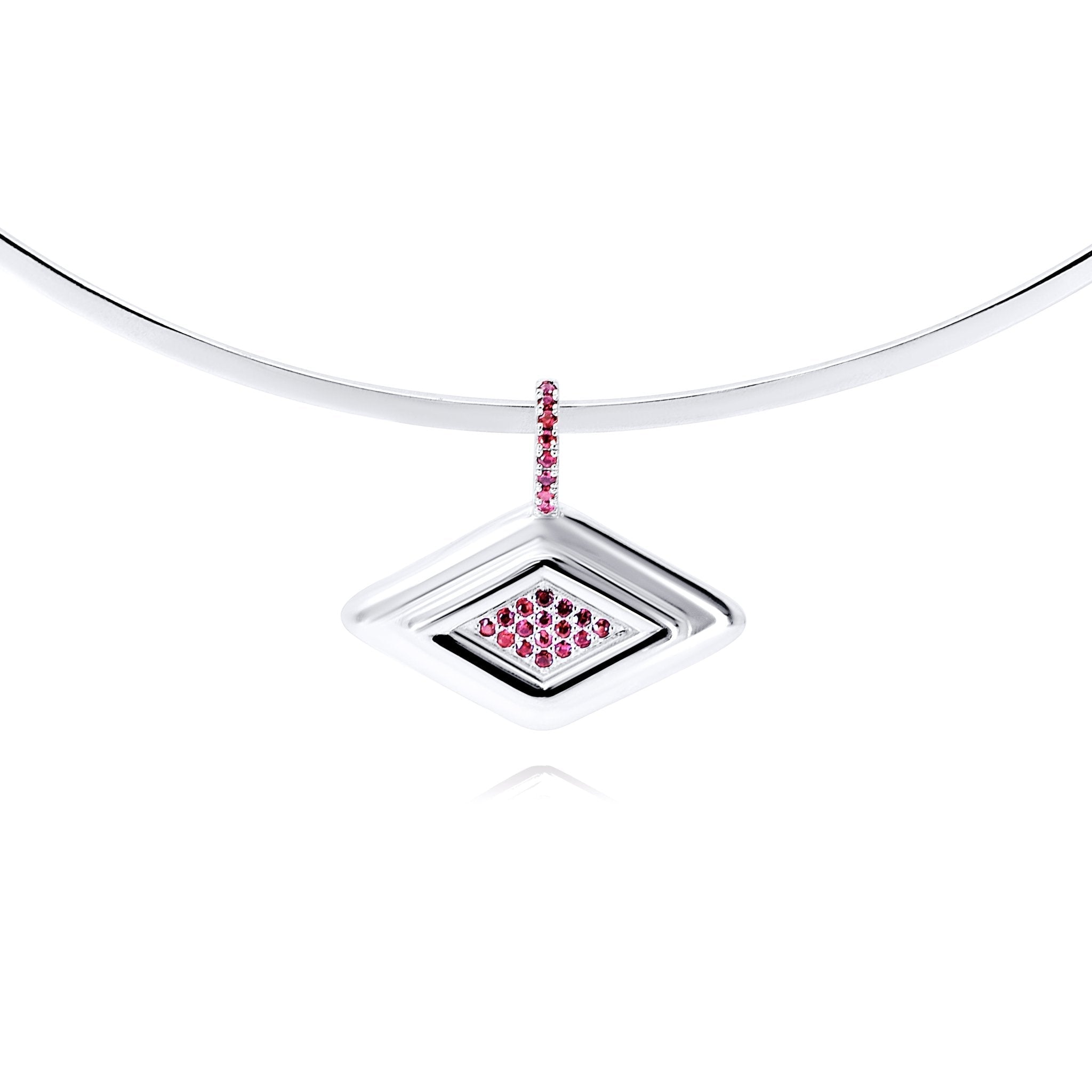 Rraine Jewelry Women's Silver Classic Pendant / Ruby In Metallic