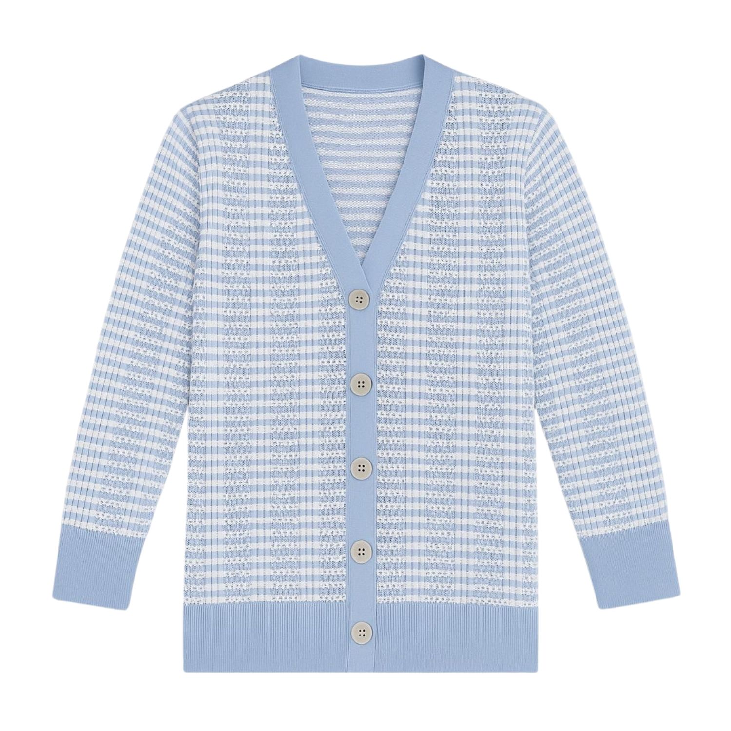 Mohair&angora Women's Lace Knit Cardigan Blue In Blue