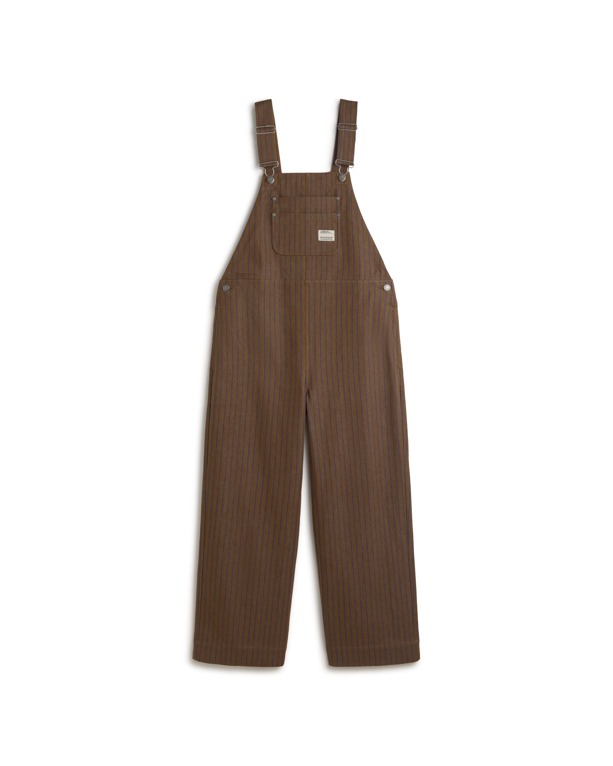 Thinking Mu Women's Brown Striped Natural Dyes Lume Jumpsuit