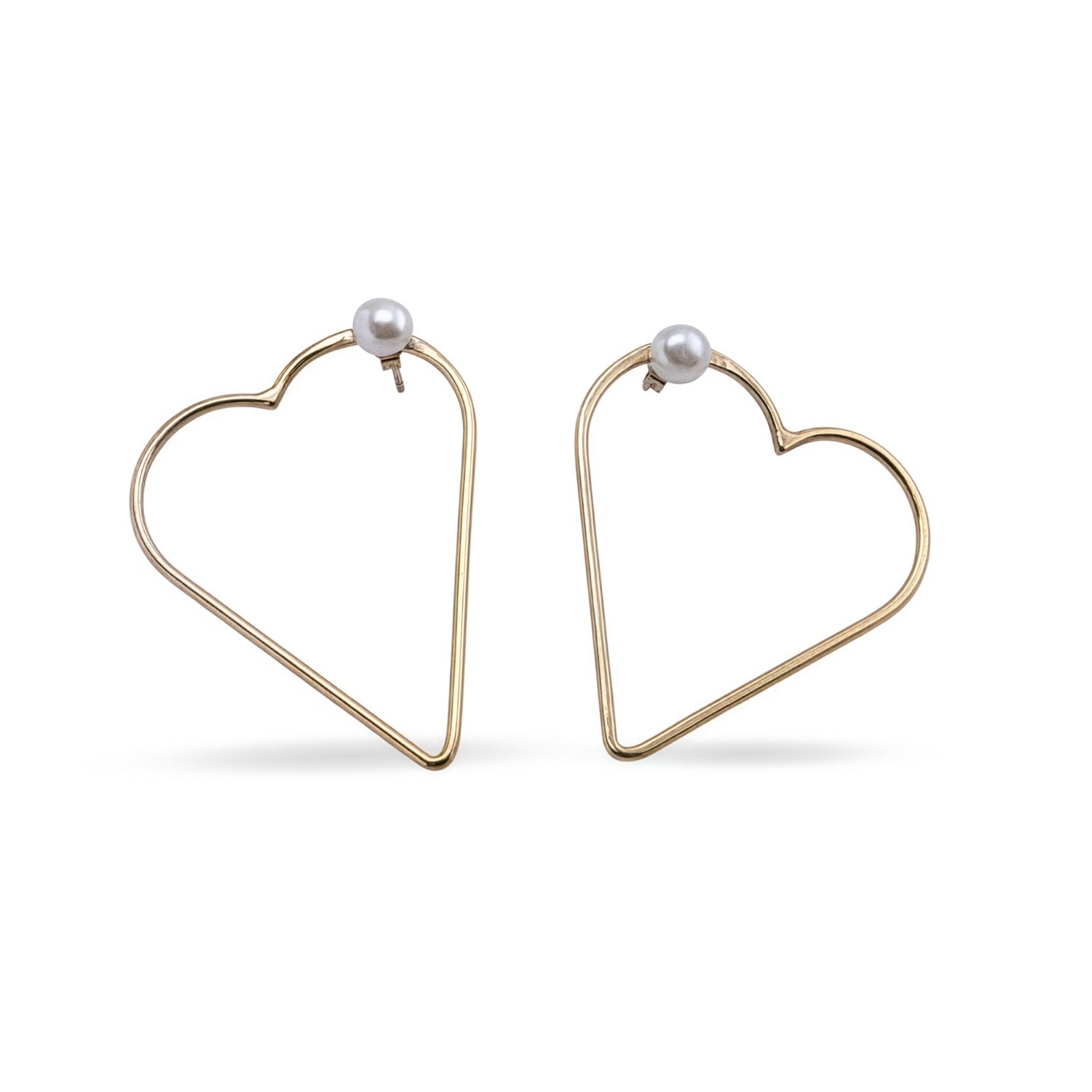 Silver Moon Women's Gold Sterling Silver Earrings – Open Heart