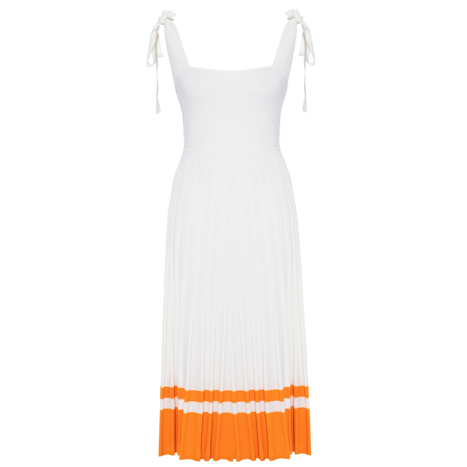 Women’s White Kelly Strappy Midi Knit Sundress In Ecru Small Peraluna