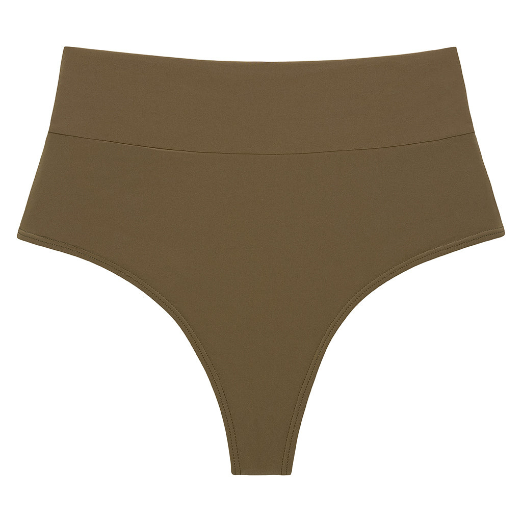 Montce Added Coverage High Rise Bikini Bottoms In Green