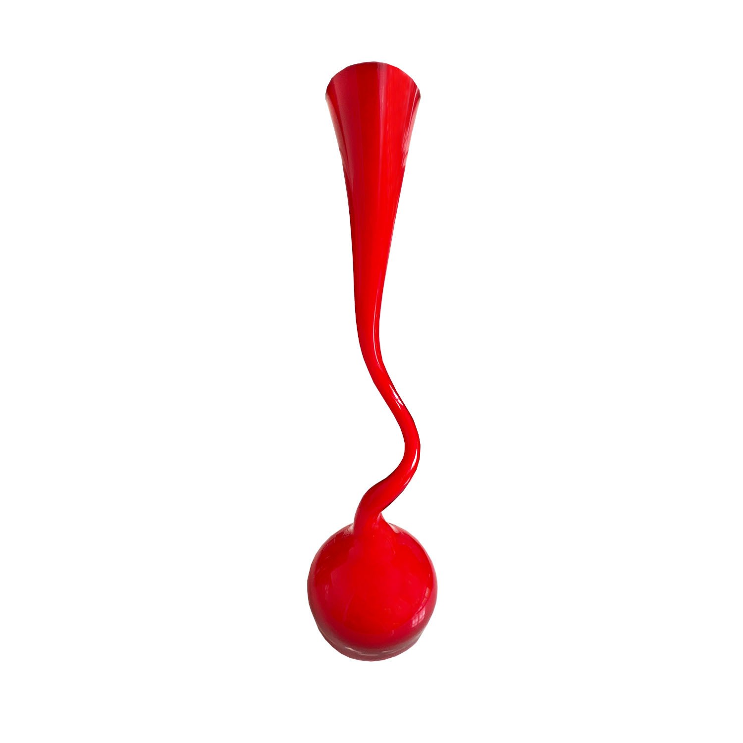 Glass Swirl Vase - Red Quillattire