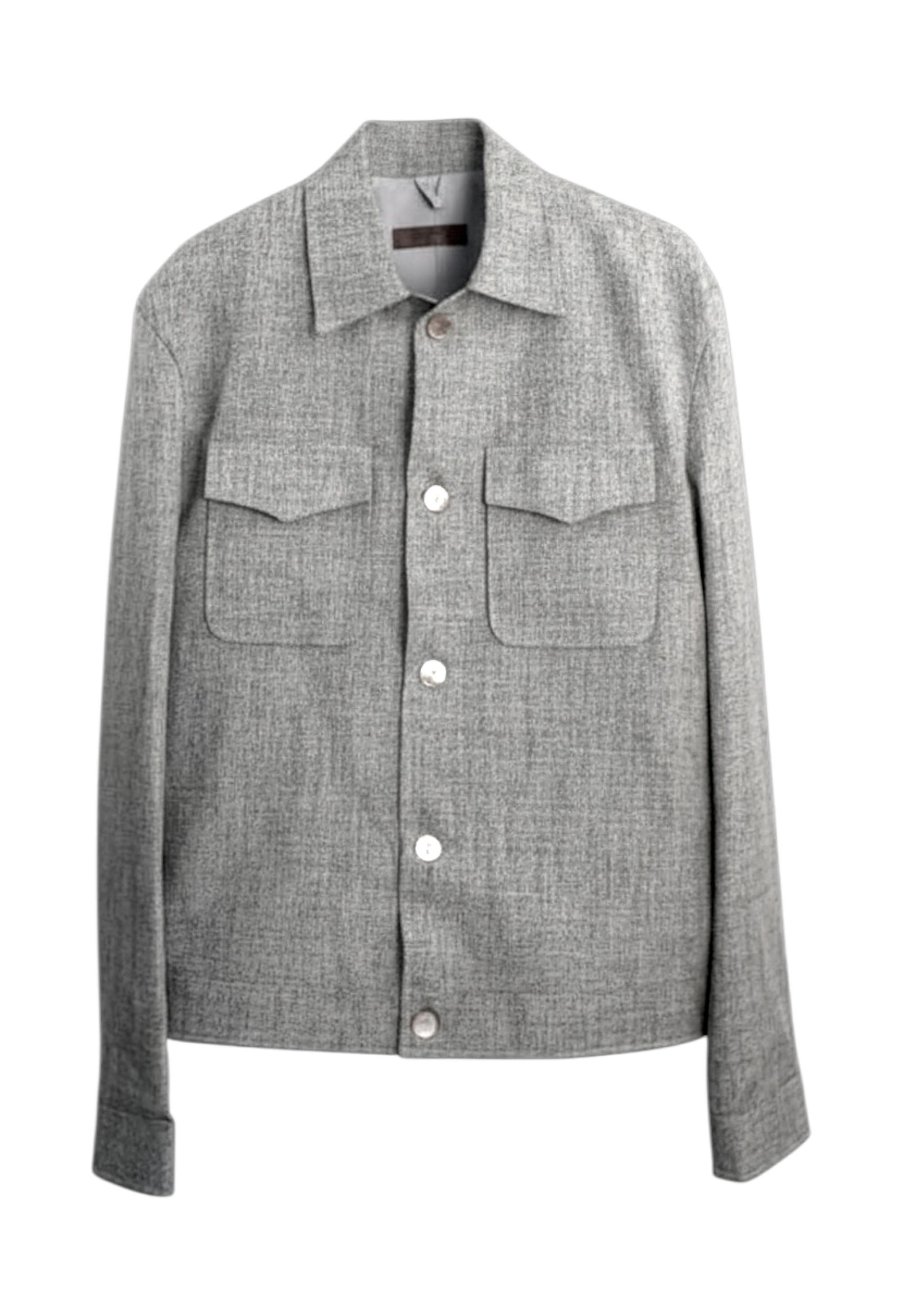 Stovaria Men's Grey Handwoven Yak Wool Blend Shacket - Unisex Boxy Overshirt - Wool Shirt In Gray