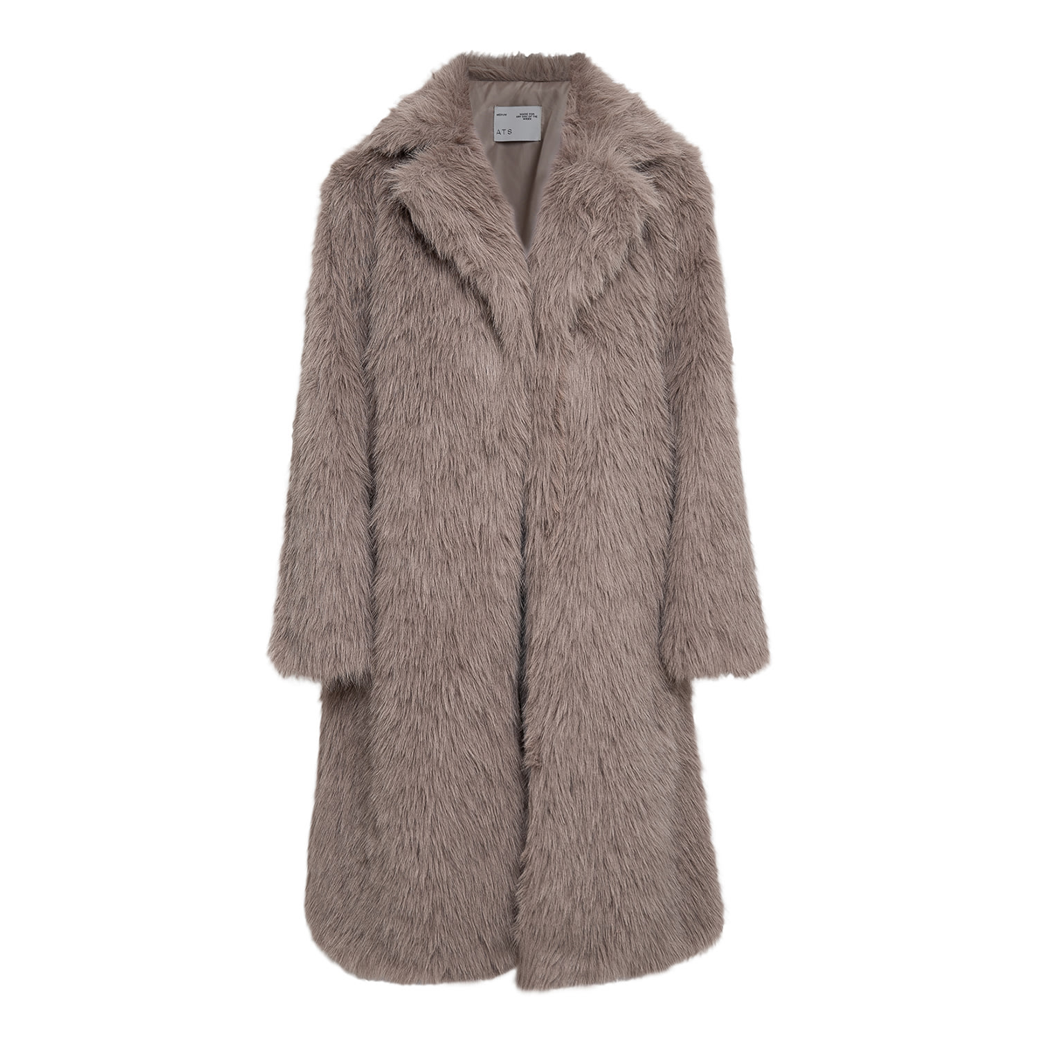 Ats The Label Women's Nicoline Grey Faux Fur Coat Outerwear In Grey