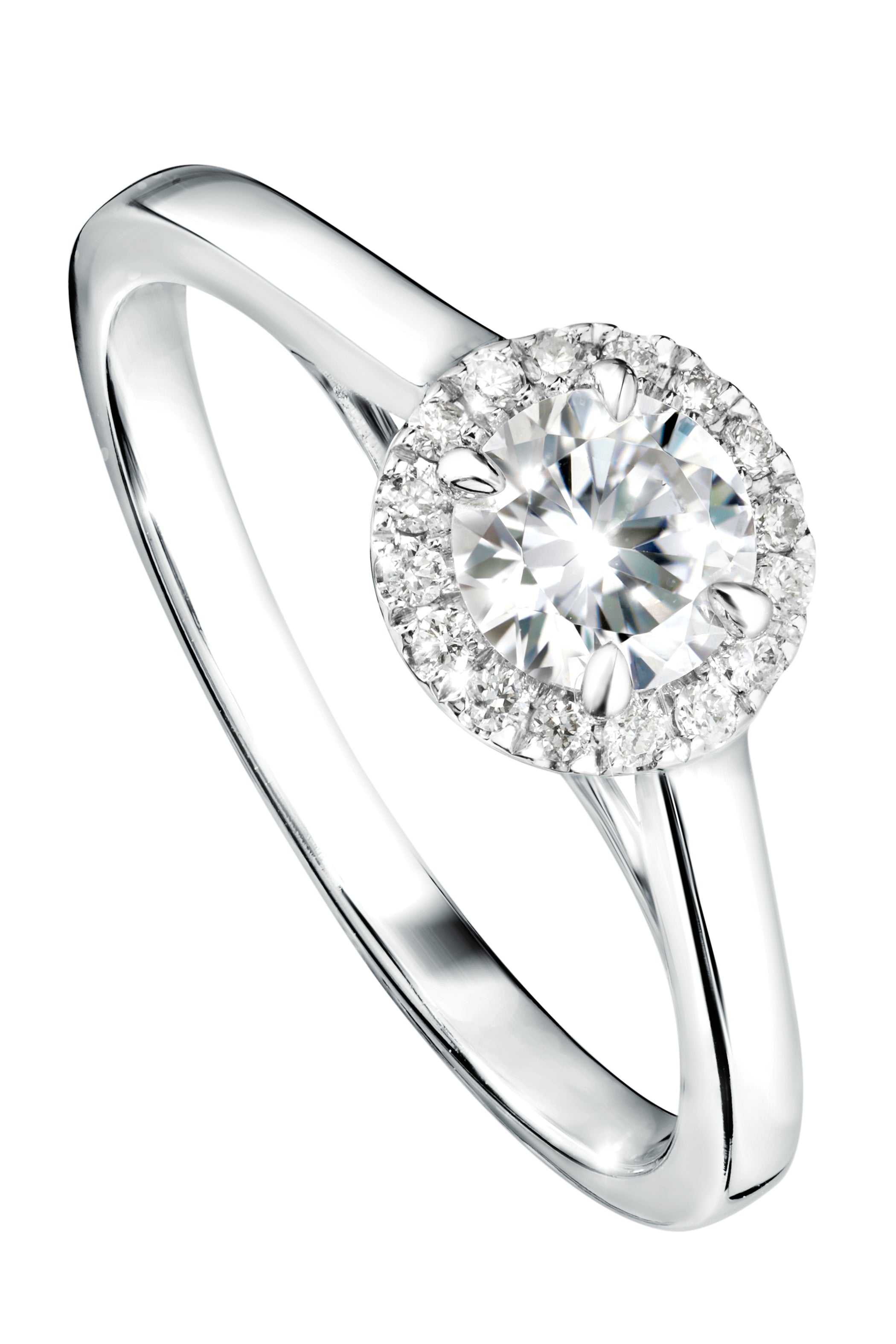 Women’s Silver Ida White Gold Half Carat Lab Grown Diamond Ring Created Brilliance