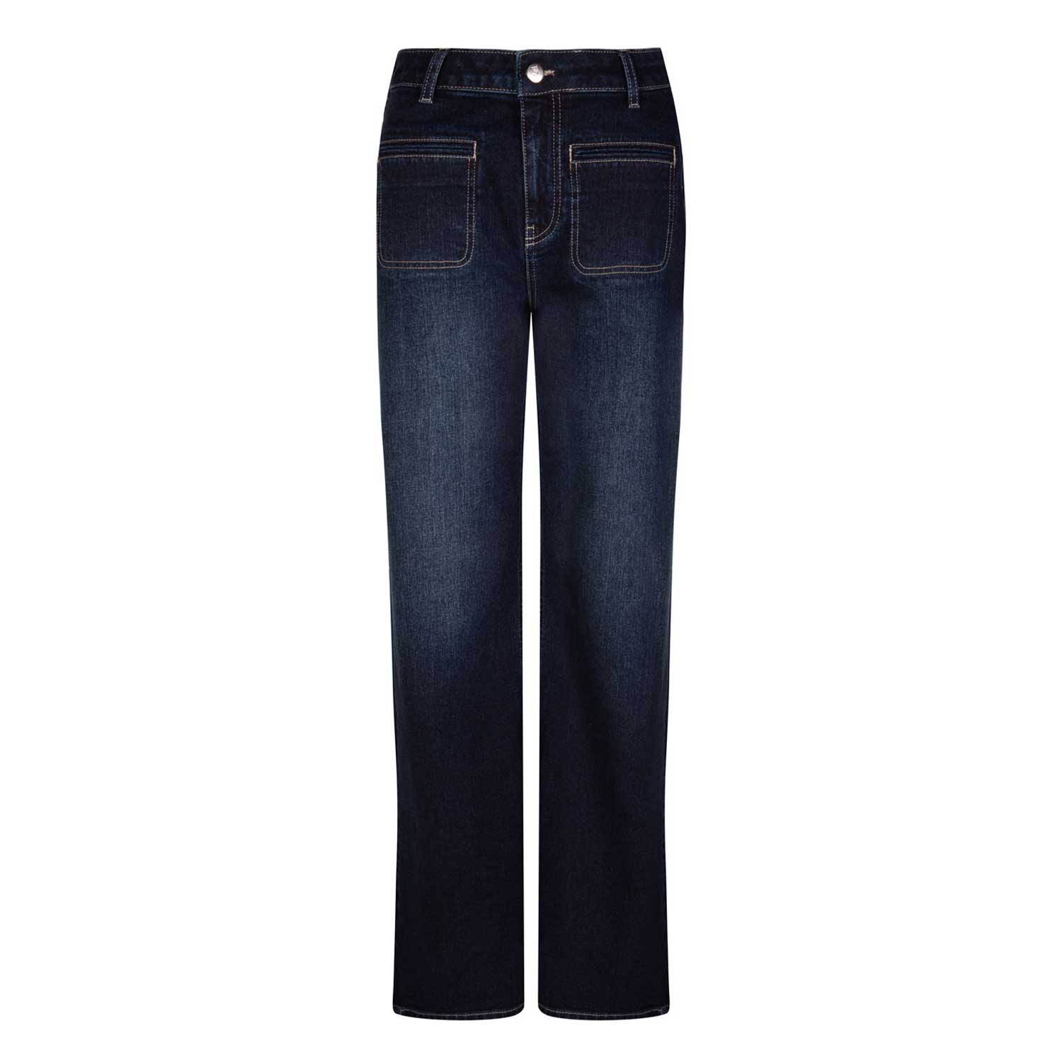 Donna Ida Blue Kate The High Top Patch Pocket Relaxed Wide Leg - When Night Fell In Blue