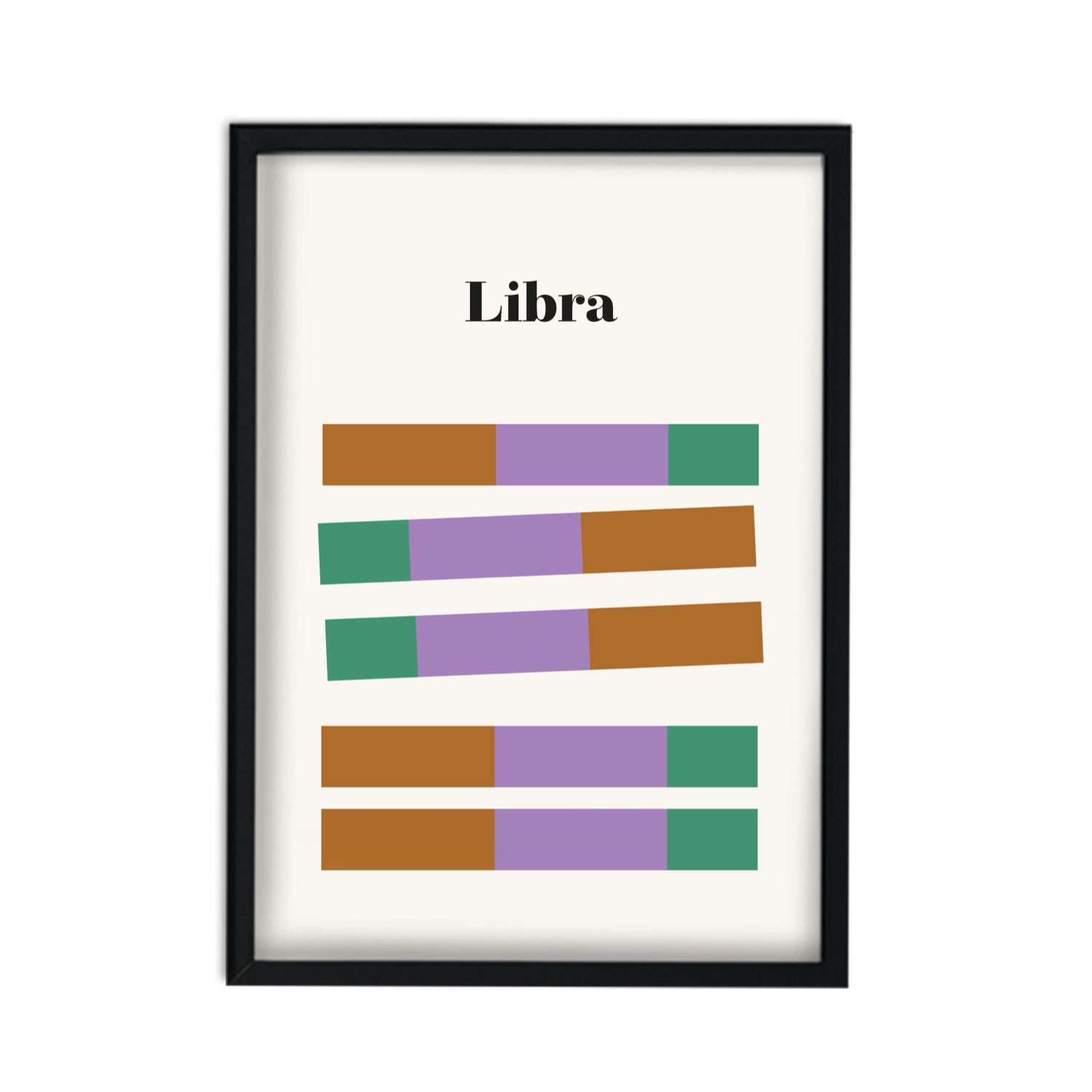 Green / Pink / Purple Libra Zodiac Star Sign A2 Art Print Fanclub