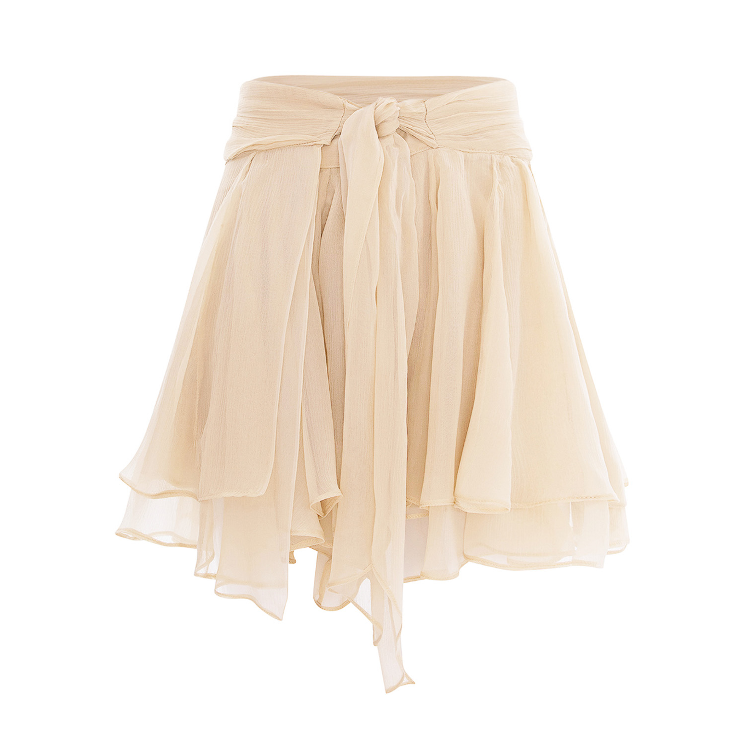 Women's Neutrals Dolce Silk Beige Skirt | Xxs | Underflirty