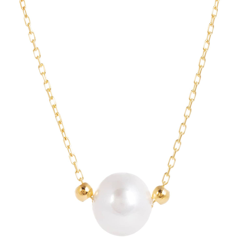 Women’s Laura Gold Chain Necklace With Single White Pearl Amadeus